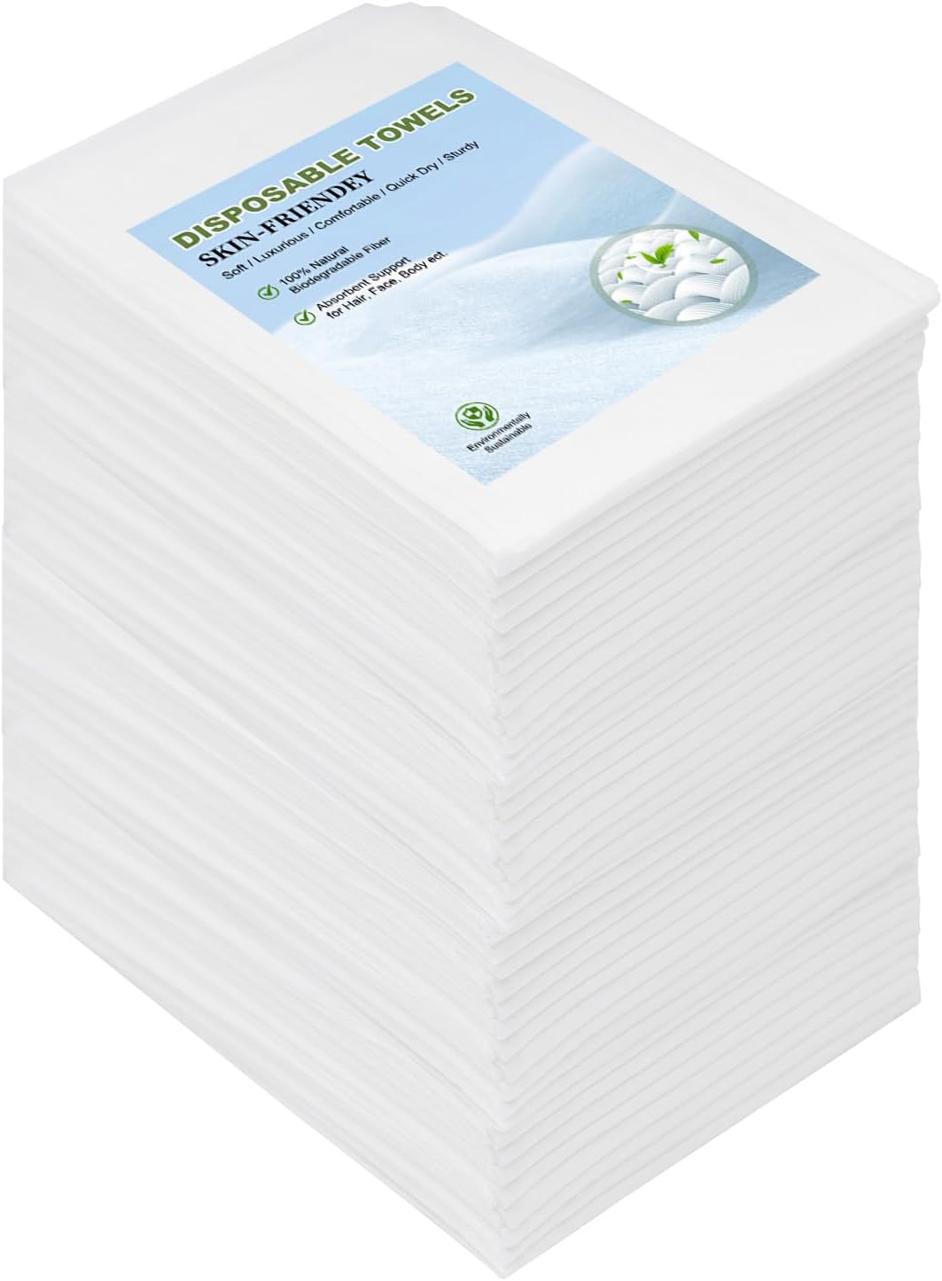 Disposable Hair Drying Towel 32"x16", Ultra Absorbent & Soft Disposable Body Towels, Single-Use Cleaning Towels, Suitable for Home, Salon, Travel, Comping, Gym, Pet - 50 Count Bulk