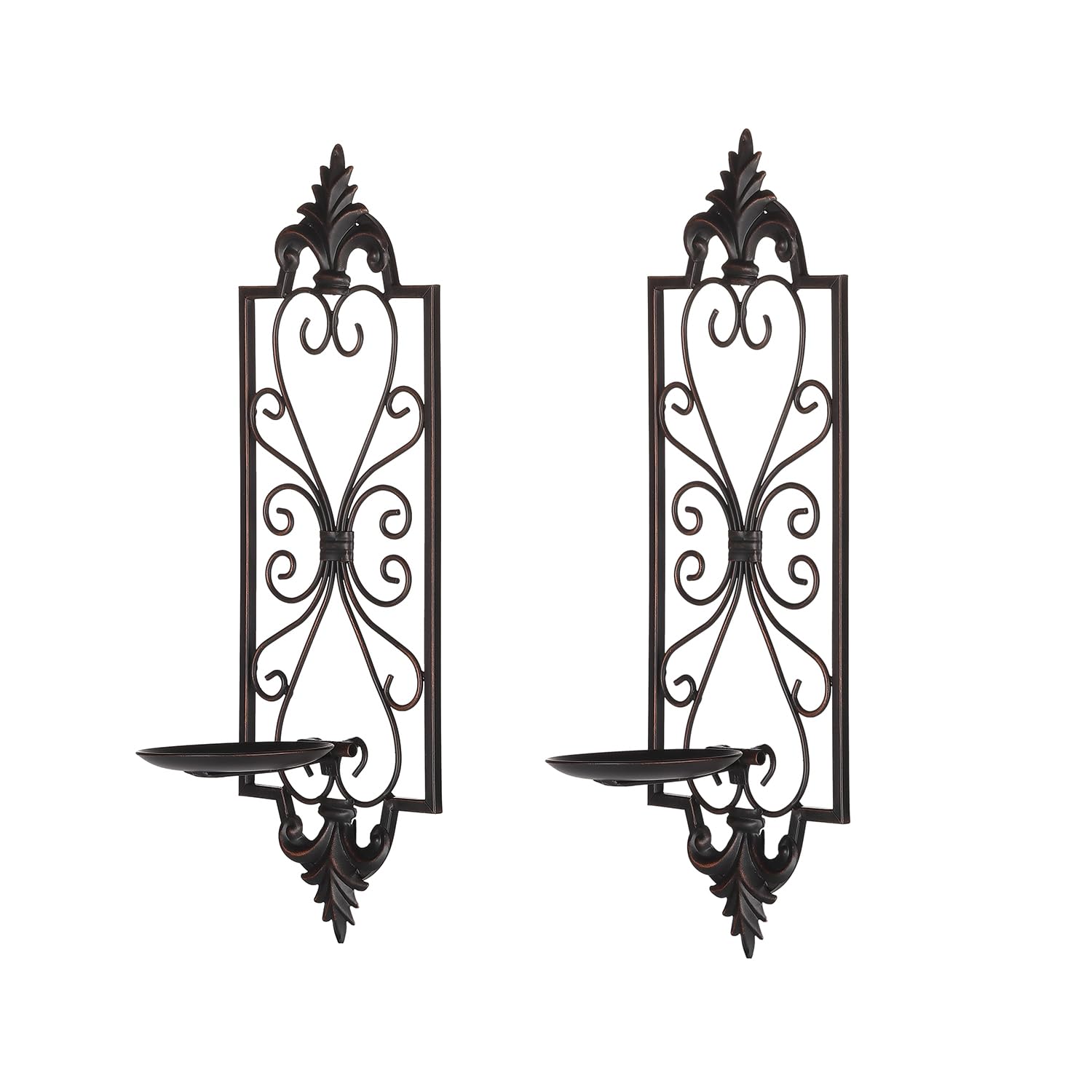 WEMPOLU Metal Candle Sconces Wall Decor Set of 2, 16.5