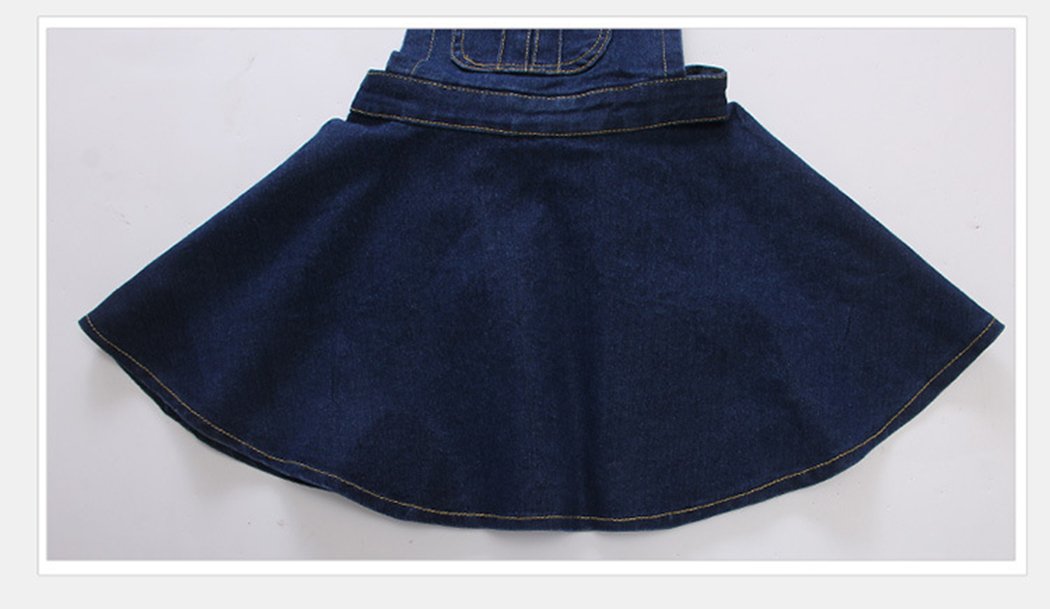 KIDSCOOL SPACE Petites Filles Jean Robe Tutu Salopette,Salopette En Denim Ajustable