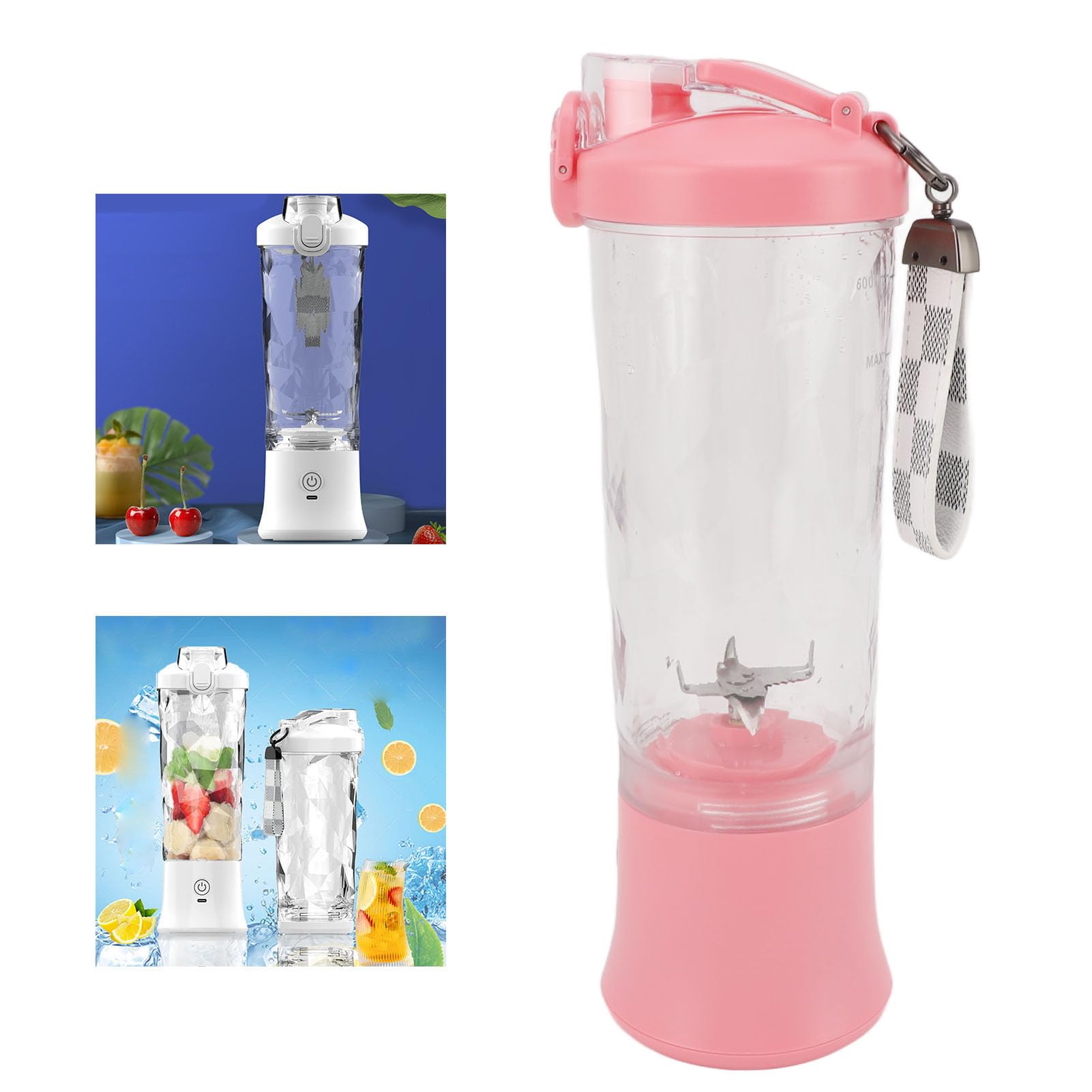 Przenośny Blender, 2 Tryby Bateria 4000 MAh Mini Blender 150 W Sokowirówka do Podróży (BROLEOih316tg5pa-12)