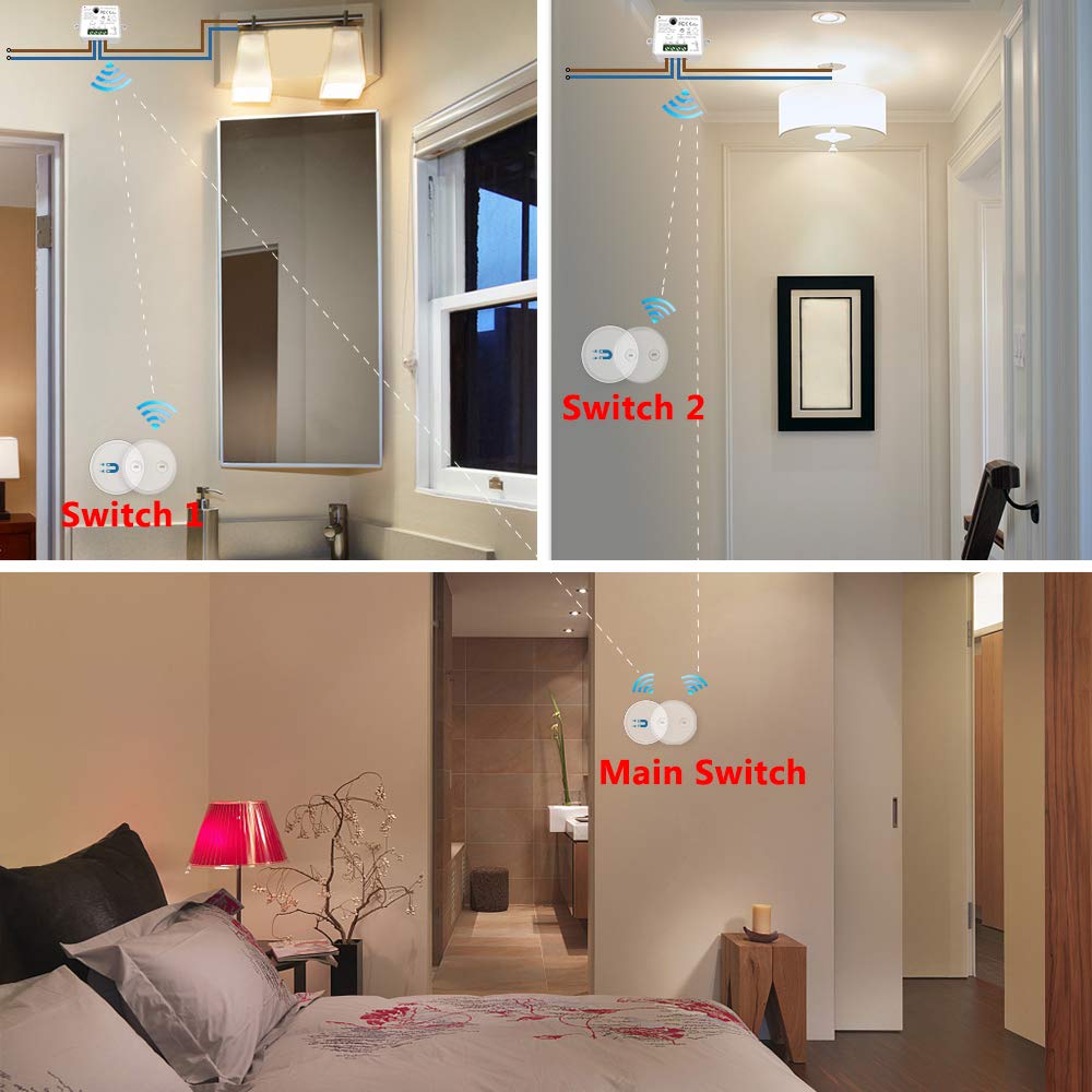 Remote Control Light Switch Set including Remote Control (Three Remote Controls with Two Receivers) - Image 3