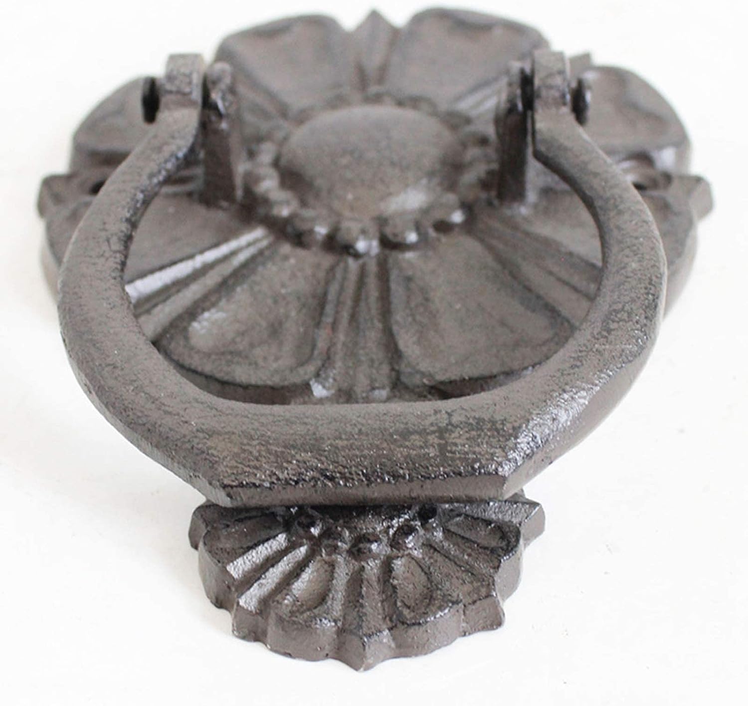 Door Knocker, Door Knocker Outdoor Door Knocker Handle, Elegant Petal Shaped Door Knockers Solid Casting Iron Gate Ring, Lightweight Furniture Pull Ring for Most Doors