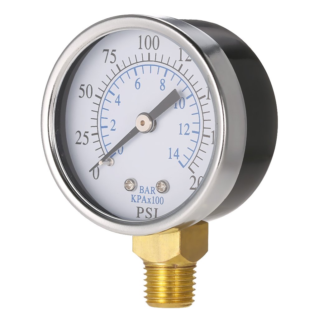 club bollywood air compressor pressure/hydraulic gauge 1/4''npt 0-200psi 0-14bar manometer