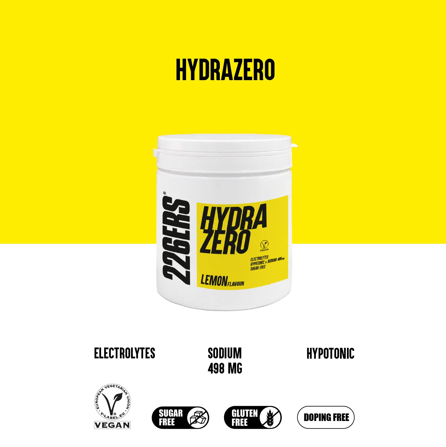 226ERS Hydrazero | Bevanda per l'Idratazione e il Recupero dei Sali Minerali ed Elettroliti, Limone - 225 gr