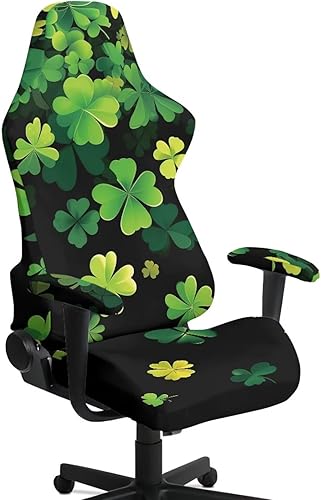 Miniatura 20 de Suobstales Wood Pattern Gaming Chair Cover with Armrest Covers, Stretchable Gaming Computer Office Chair Seat Cover Slipcovers with Zipper Universal