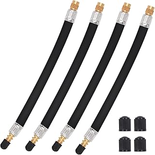 SAFELIFE 4 PCS Valve Stem Extenders, 8.25 Inch Flexible Schrader Tire Valve Stem Extension Tire Valve Adaptor for Universal Cars Truck Motorcycle Bike (8.25'' 4PCS)