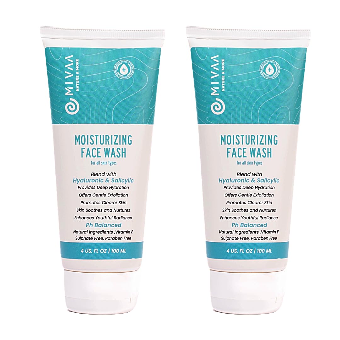 2% Salicylic Acid Face Wash Anti-Acne & Oil Control Gel Cleanser Deep Pore Cleansing for Oily & Acne-Prone Skin Hyaluronic Acid Niacinamide Men & Women 2×100ml