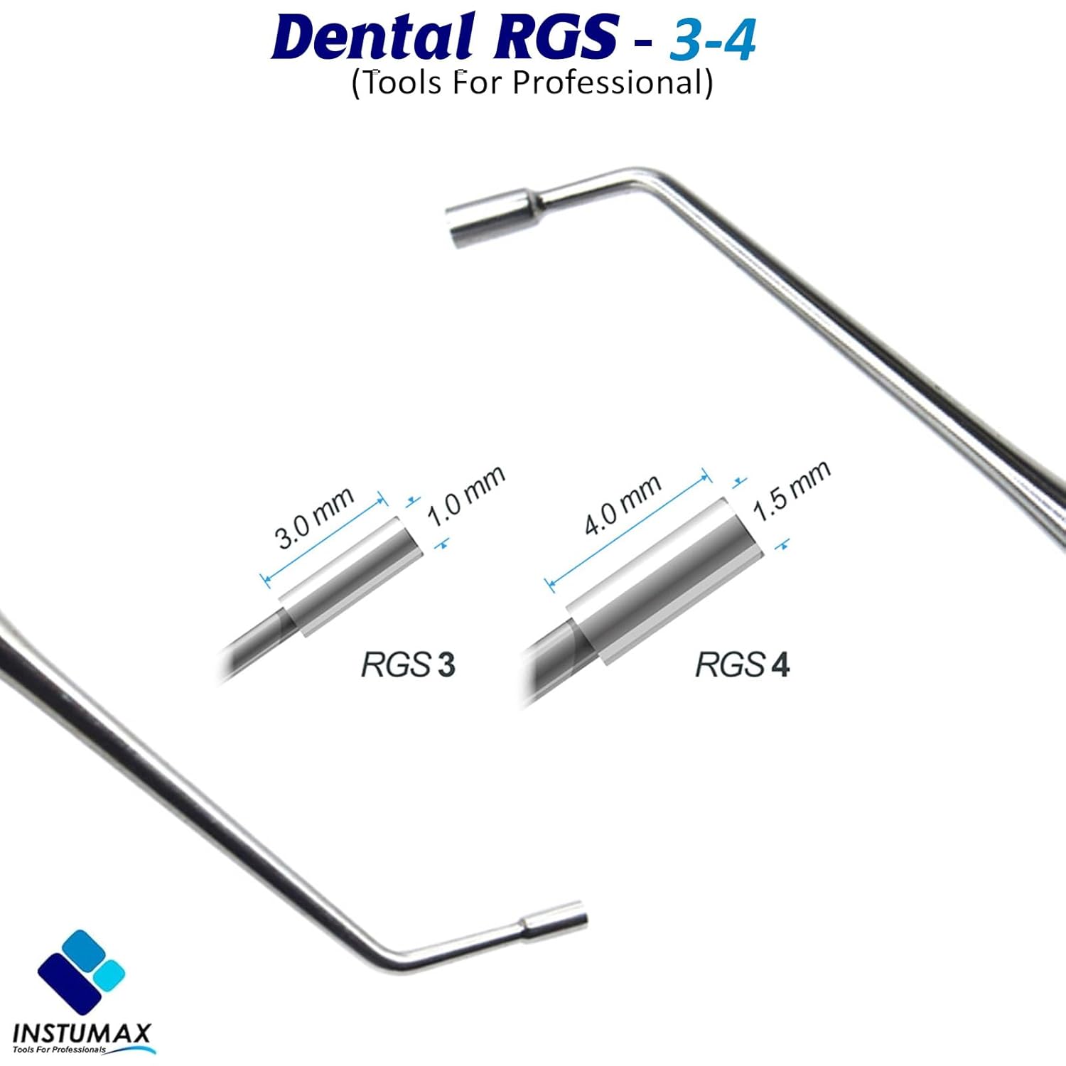 Dental Instrument RGS 3-4 Silicone Handle Depth Dimensions for Restorations Set of 10