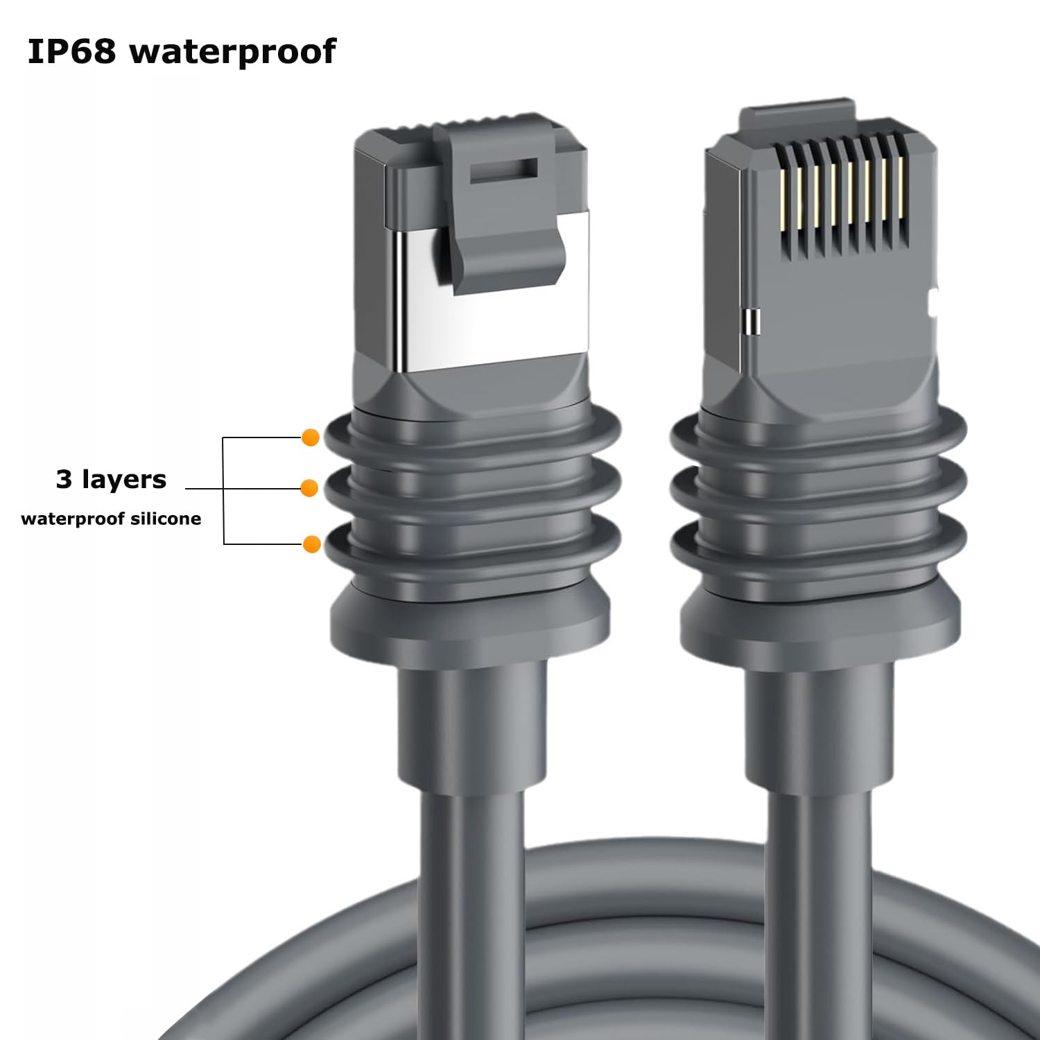 WEELIAO Câble Starlink RJ45 vers RJ45 pour Starlink Gen 3/Mini, câble Ethernet étanche pour câble satellite de remplacement standard V3 26 AWG CAT6 standard (46 m)