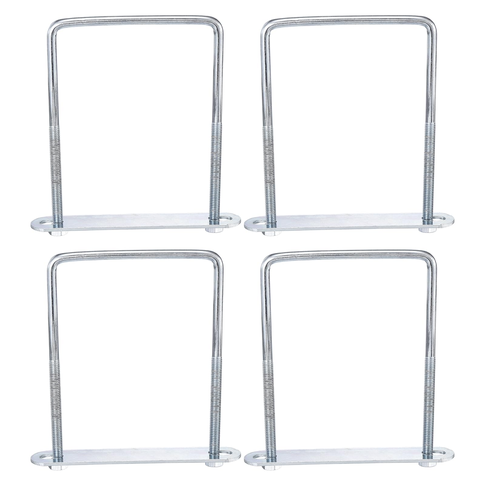 sourcing map 4Pcs Leaf Spring Clamp Kit M6 Square U-Bolts Clamp Fits Leaf Springs Up to 81mm Wide Locks Leaf Springs with Screws for Better Control of Axle Torque Trailer Truck Boat 120mm L — image 1