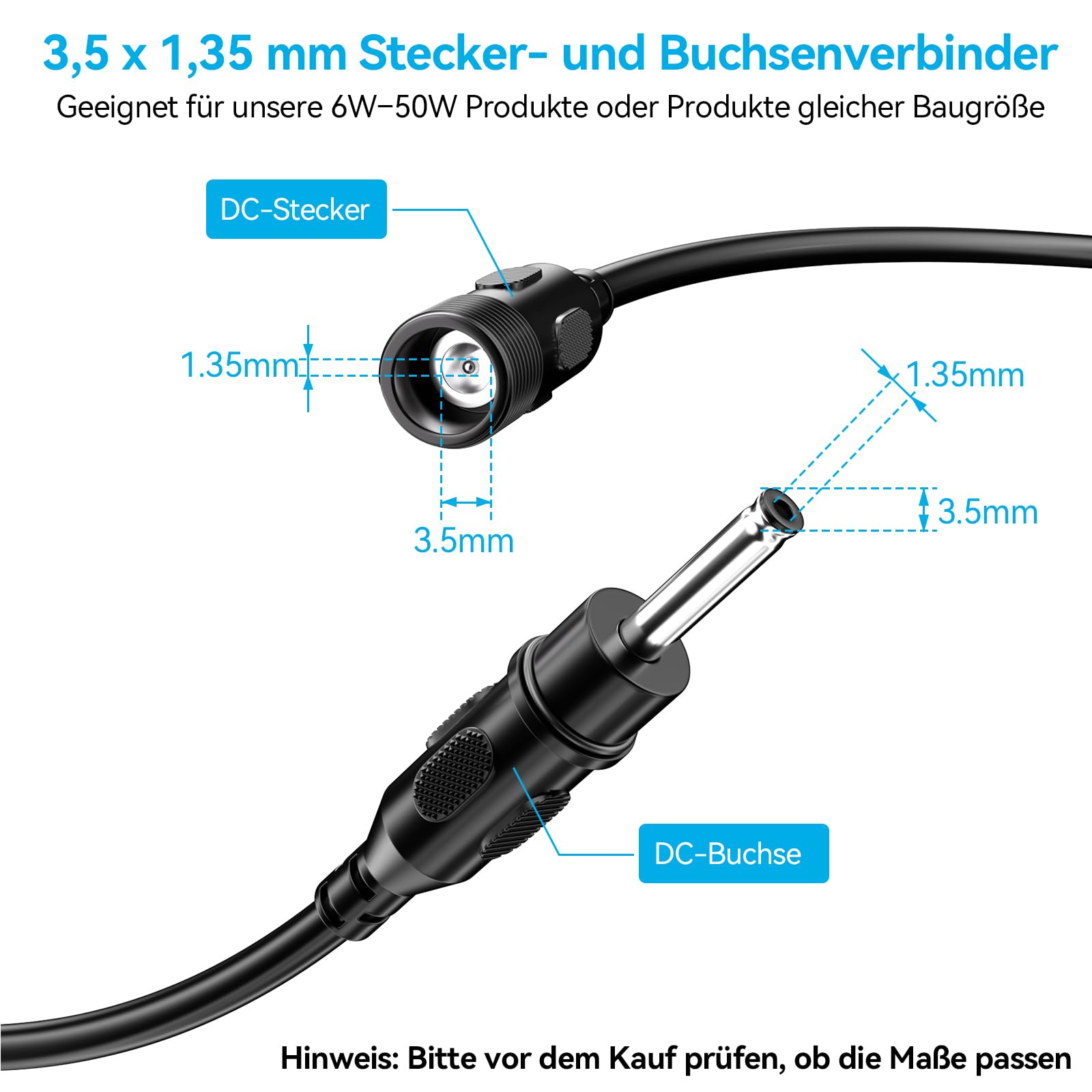 POPOSOAP Cable alargador de 3 m para fuentes solares | Conector impermeable y baja caída de voltaje, compatible con bombas solares POPOSOAP de 2,5 W a 40 W