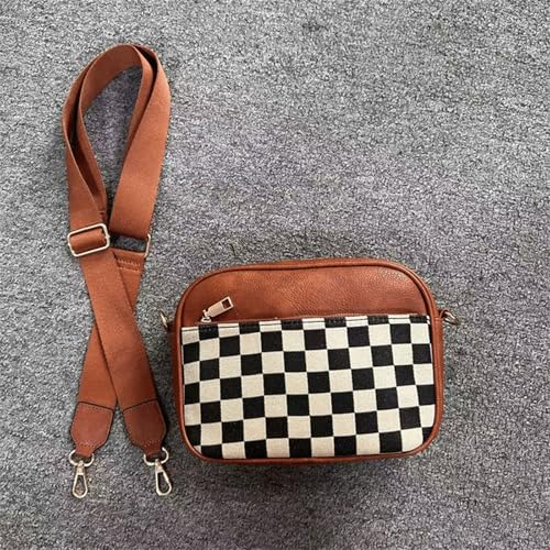 Checkered Crossbody Bag Square Alt Trendy Checkered Shoulder Bag Crossbody with Convertible Strap Grid Block Purse 20253
