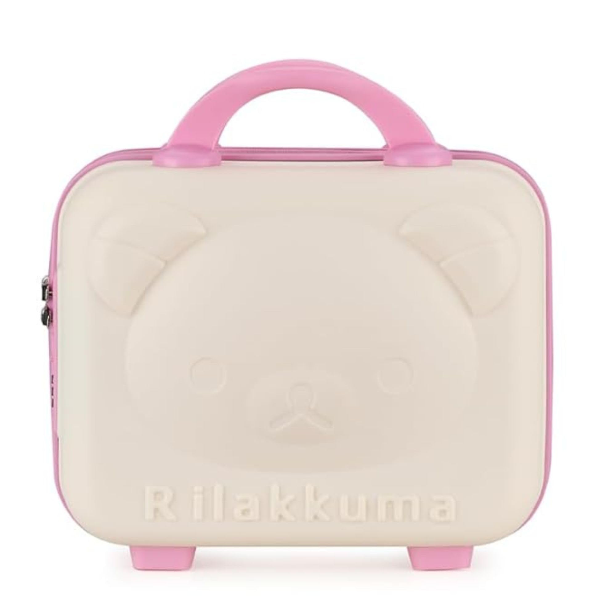Vanity Storage Box with Handle Portable Makeup Organizer Cosmetic Travel Case with Zipper & Clip Closure Mini Suitcase for Women (Pink)-image-8