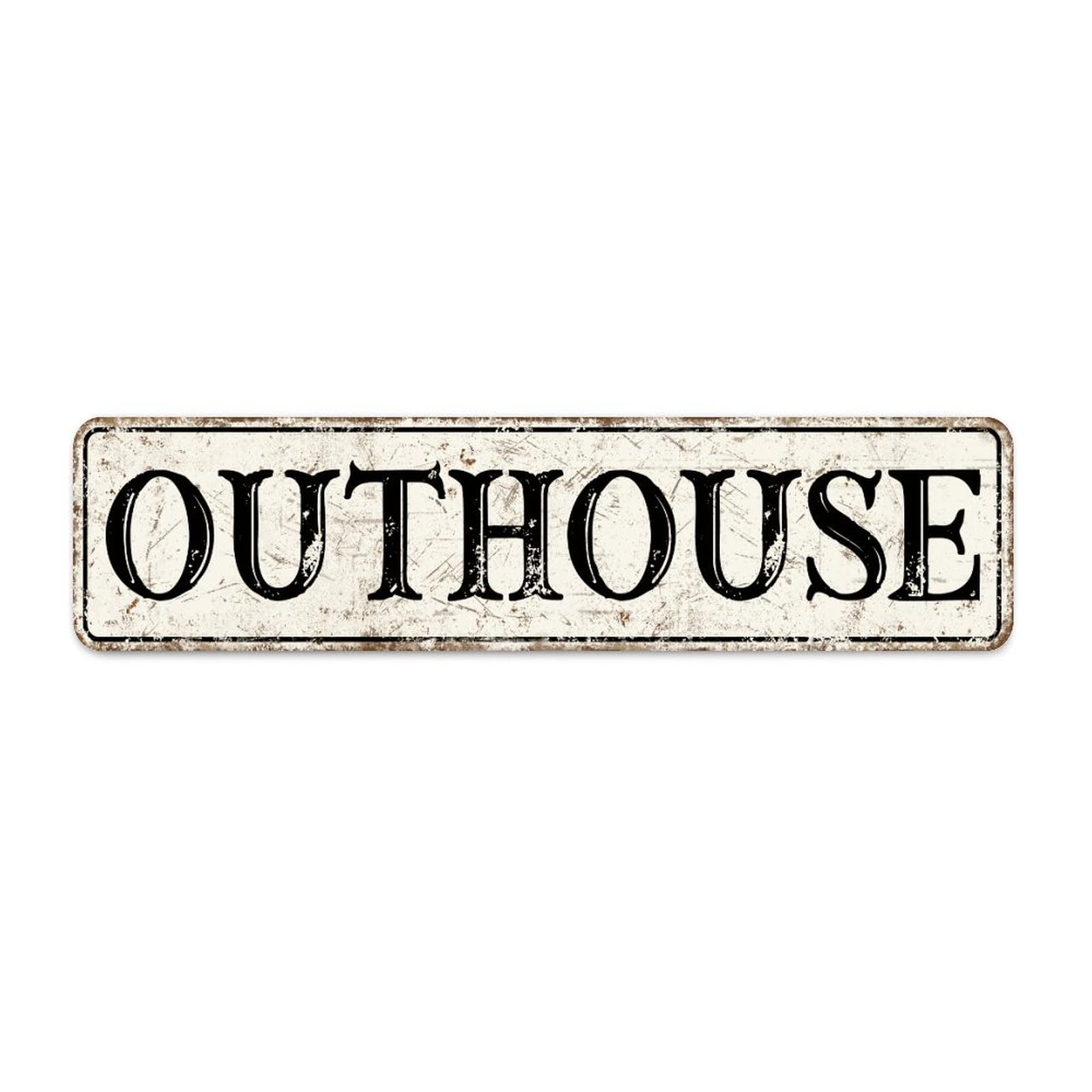 Outhouse Aluminum Metal Sign Outhouse Wall Plaque Novelty Street Signs,4x16 Inch