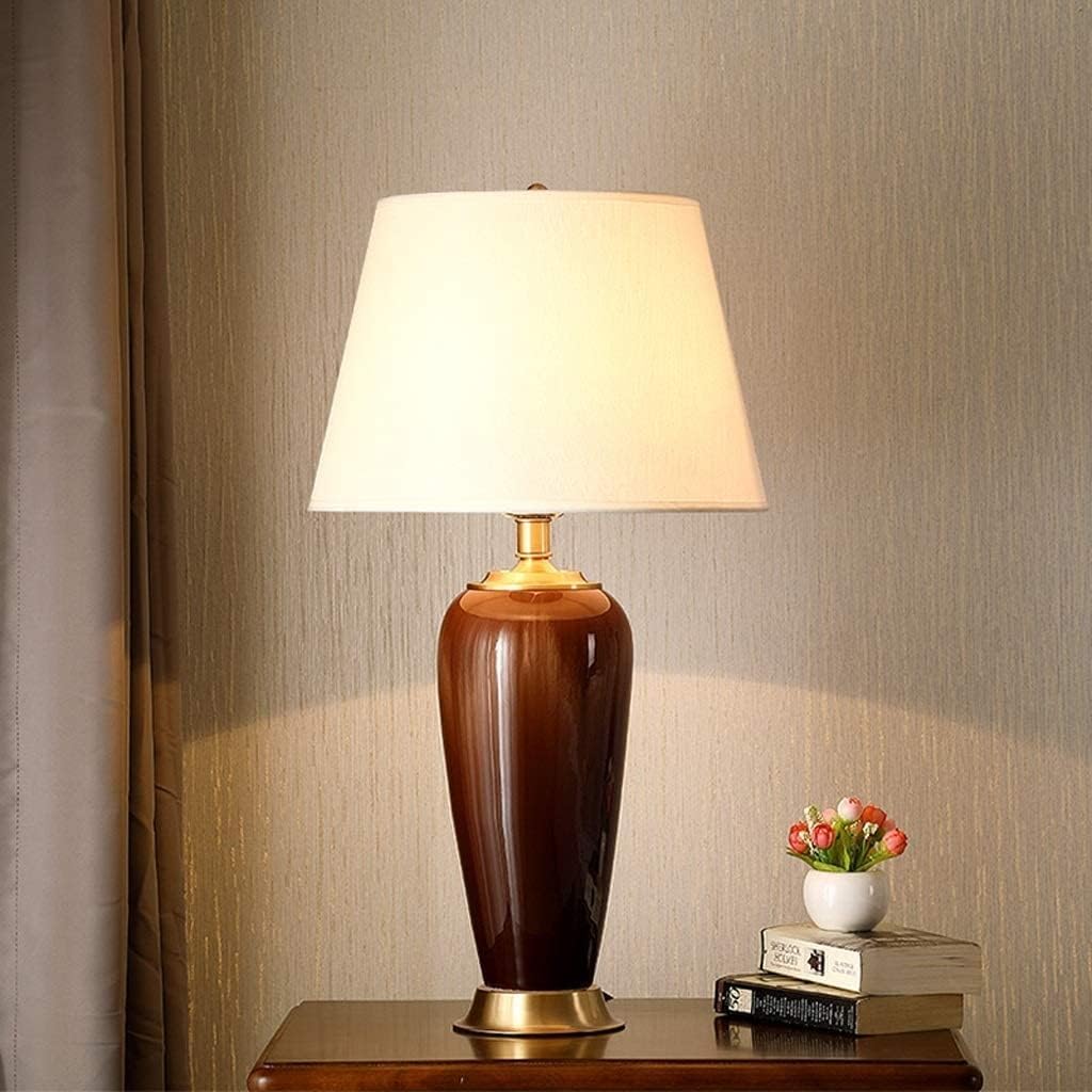 Lampa Stołowa Lampy Stołowe Do Salonu Lampa Stołowa Ceramiczna Lampa Stołowa Z Abażurem Z Tkaniny Lampka Nocna Z Miedzianą Podstawą Lampa Nocna W Stylu Amerykańskim Lampa Nocna Do Sypialni Lampki Noc
