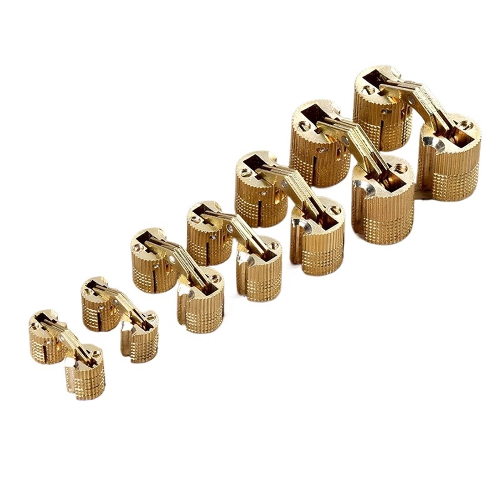 Kdhcvkz 14Mm 1Pcs Brass Furniture Hinges 8-18Mm Hidden Cabinet Copper Invisible Door Hinge(14Mm)