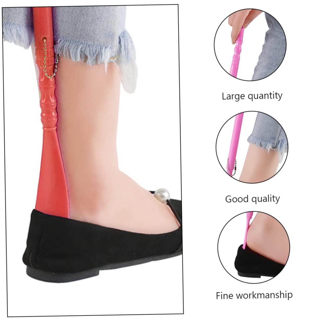 6 calzascarpe multifunzionali con grattaschiena Sollevatori di scarpe durevoli e strumenti di massaggio per donne incinte e anziani Accessori per scarpe pratiche colori misti/34271