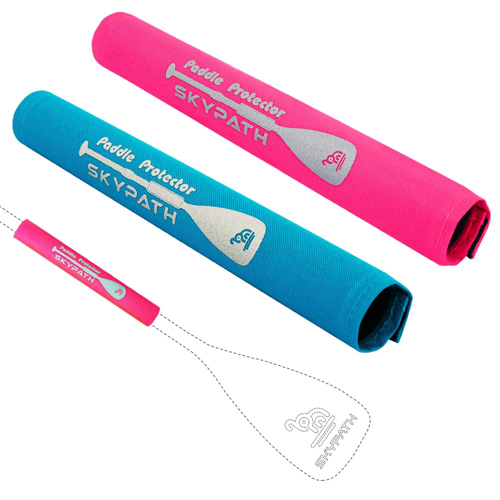 Skypath Paddle Float- Kayak Accessory for Paddle, SUP Board Accessory, High Density Foam, Adjustable EVA w/Hook & Loop Closure, Buoyancy, Kayak Flotation- Kayaks, SUP (Pink&Blue)