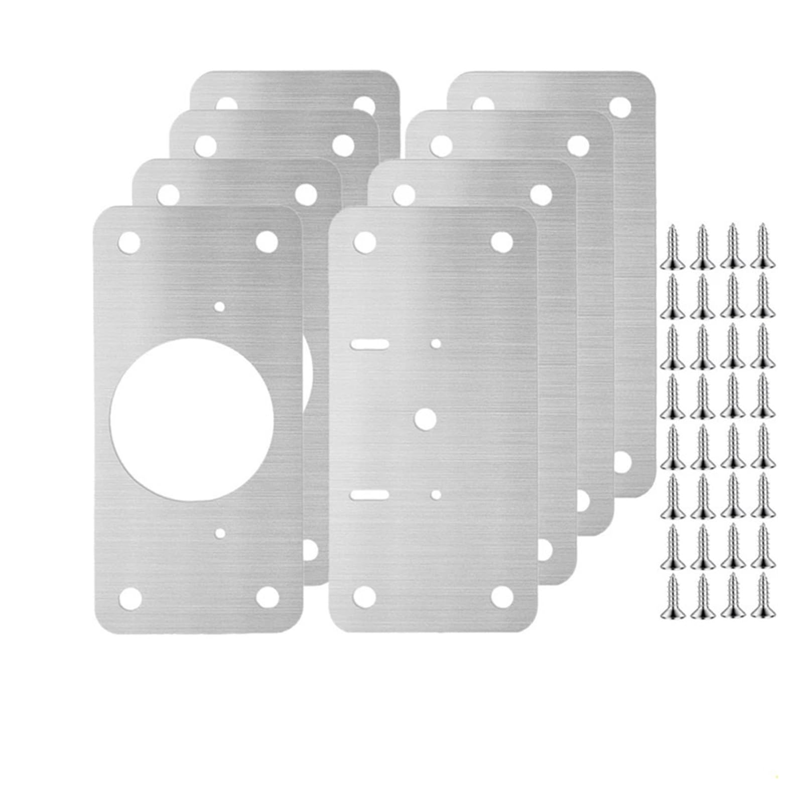 Meytxoa 8Pcs-(4Pairs) Hinge Repair Plate 40/2Pcs Hinge Repair Plate Furniture Drawer Cabinet Fixing Kitchen Cupboard Door Mounting Kit Household Tool(8Pcs-(4Pairs))