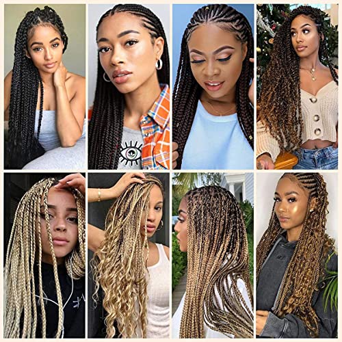 Purple Braiding Hair Pre Stretched Ez Braiding Hair 3 Packs/Lot 26 Inches Yaki Texture Braiding Hair Hot Water Setting Synthetic Fiber For Crochet Hair Extensions (3Packs, Purple) #TOP4