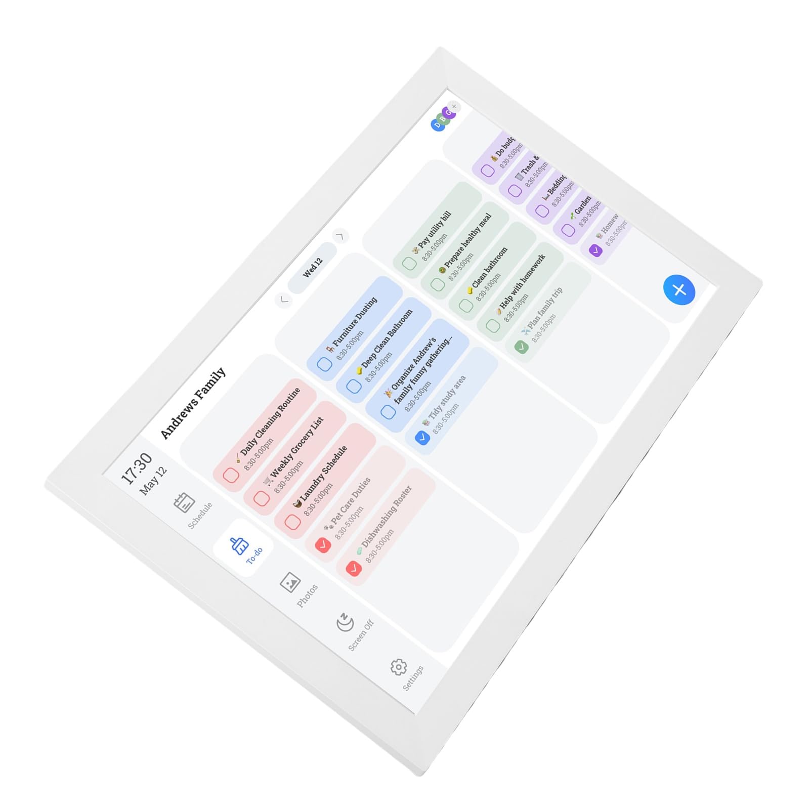 FTVOGUE Calendario Digitale Intelligente da 10,1 Pollici, Pianificatore Familiare con Schermo LCD IPS con Display Touch per le Faccende Quotidiane e la Gestione delle attività