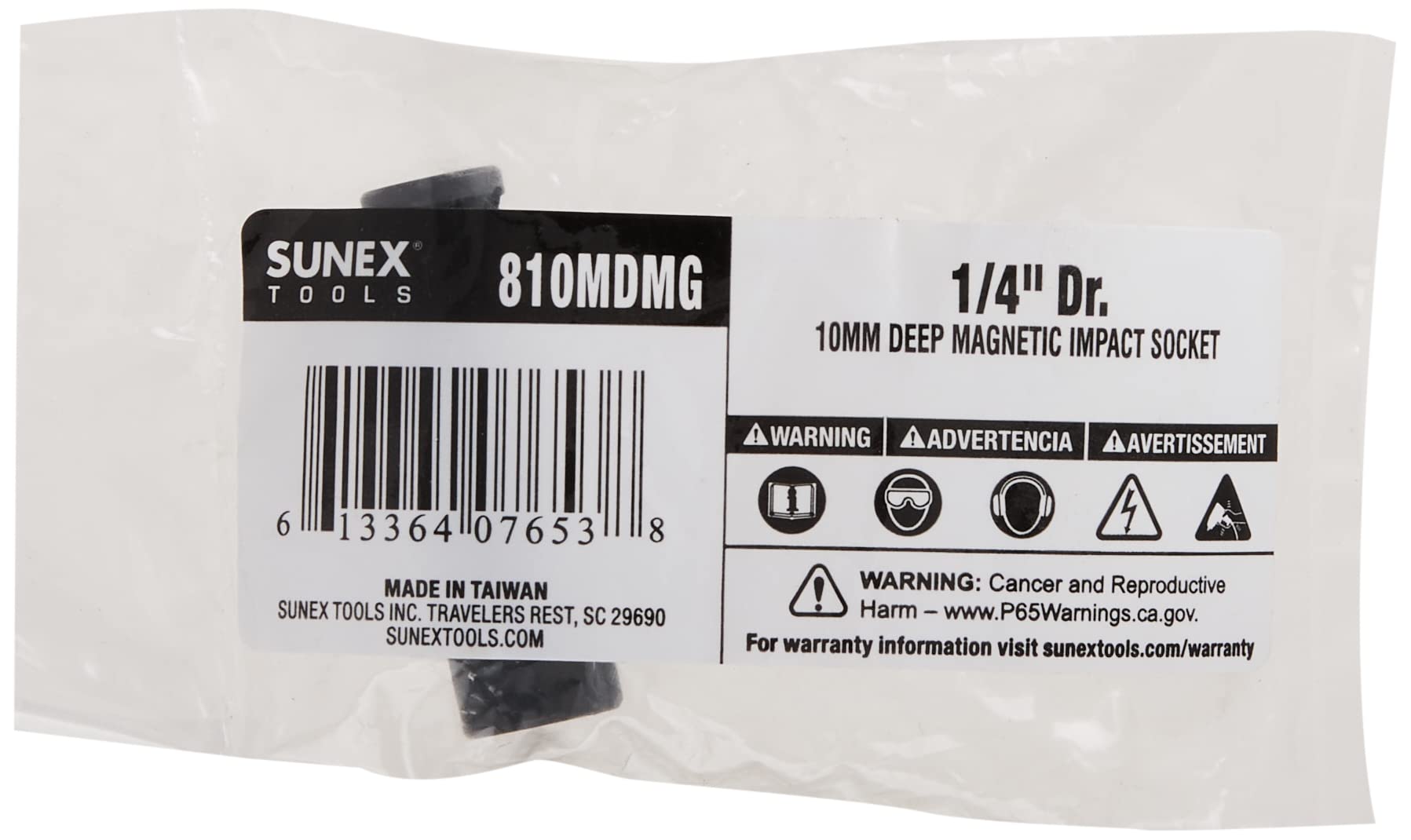 Sunex 810MDMG 1/4-Inch Drive 10-Mm Deep Magnetic Impact Socket, 1/4″ - Image 4