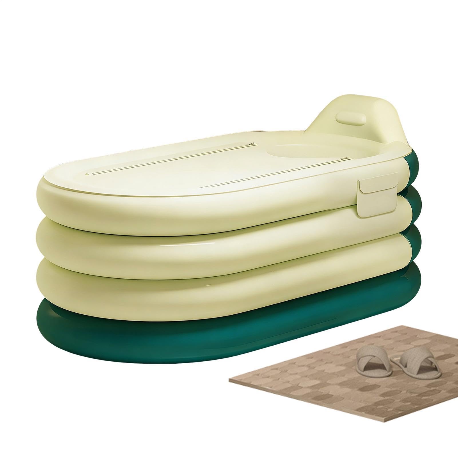 Bañera Inflable Herramienta de Baño con Bomba de Pie | Bañera Inflable para Adultos para Relajación, Spa, Atletas, Hoteles y Apartamentos