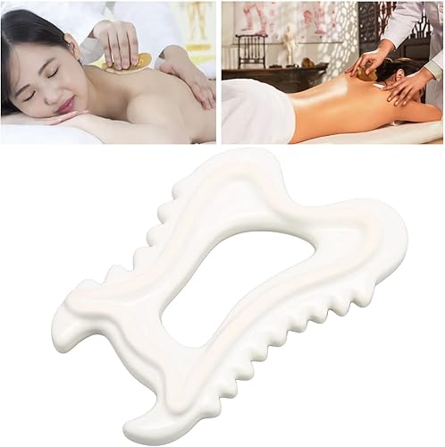 Miniatura 7 de Tabla de cerámica Gua Sha, herramienta facial de Gua Sha en forma de D, drenaje linfático raspado de masaje corporal herramienta para aliviar el