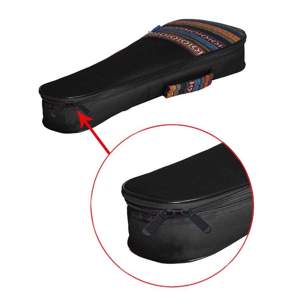Btuty Ukulelentasche, 53,3 cm, Sopran-Ukulelen-Rucksack, ethnischer Stil, strapazierfähige Baumwolle, dicke Polsterung mit verstellbarem Schultergurt