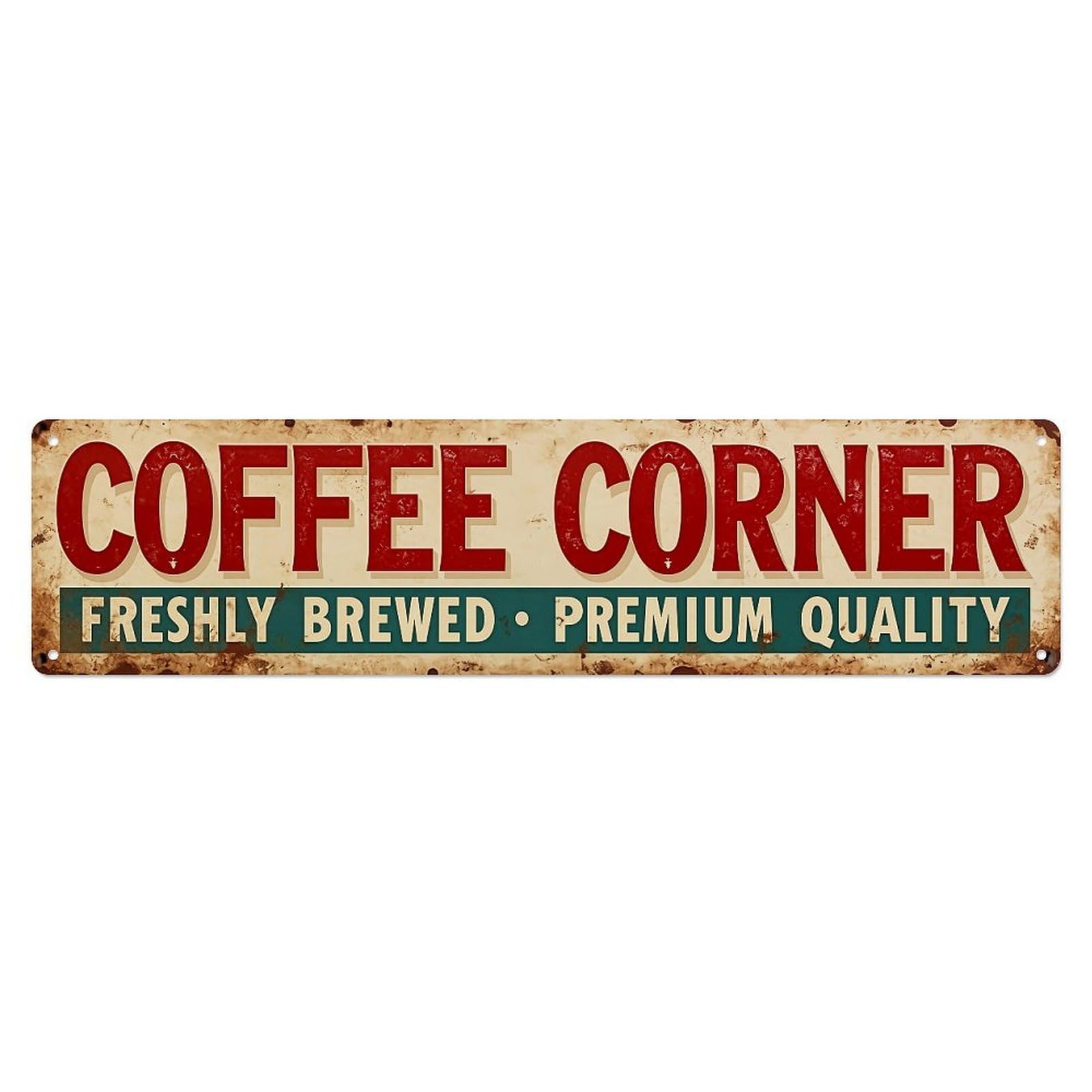 Coffee Corner Freshly Brewed Premium Quality Metal Tin Sign Plaque