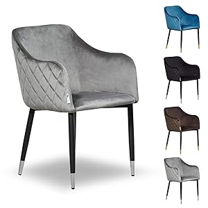 P&amp;N Homewares Verona - Sillón de terciopelo, color gris