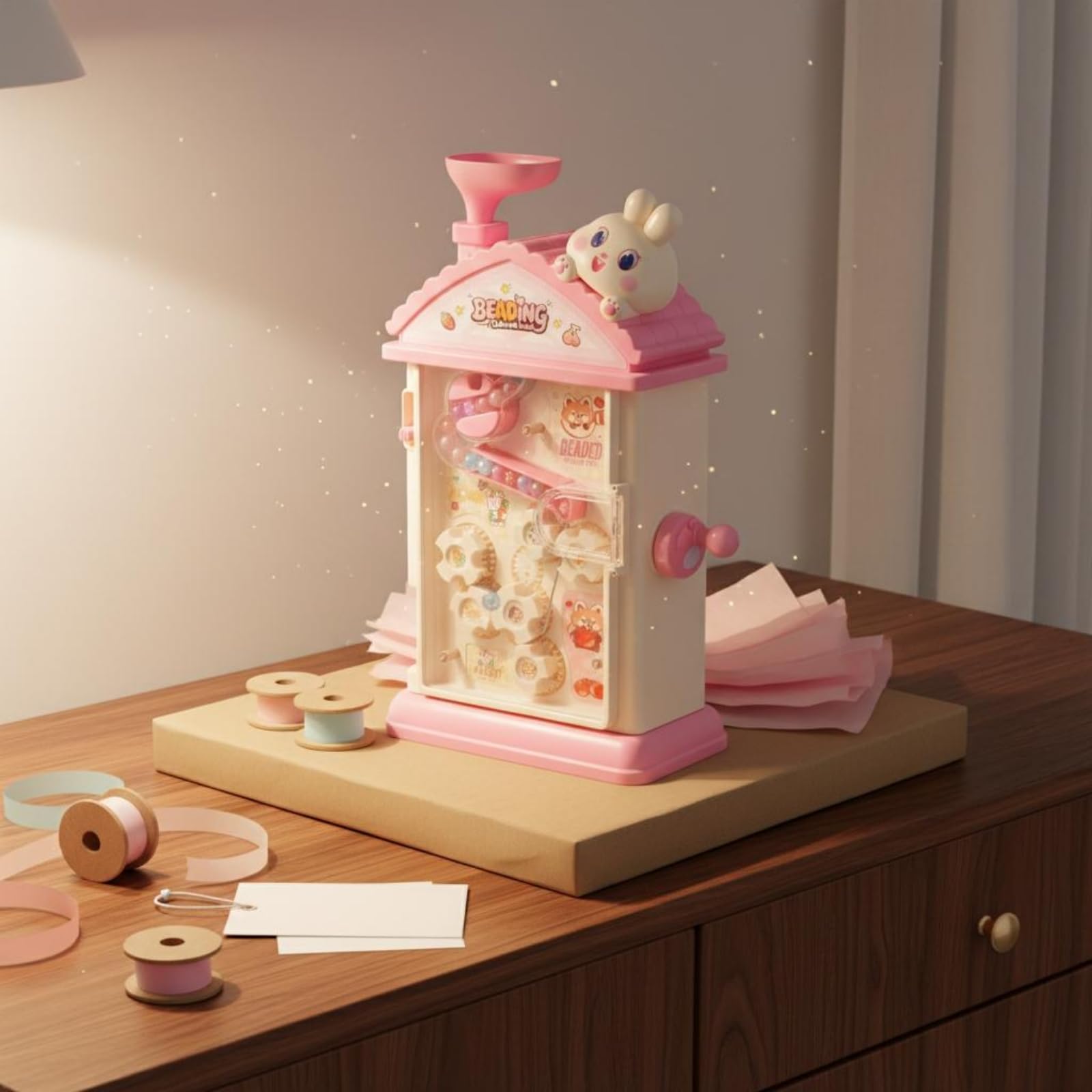 LeeQinersw Macchina per Perline per Bambini Giocattolo Manuale per Creare Braccialetti E Gioielli con Manovella Rotante per Ragazze E Ragazzi Adatta per Attività Creative E Regali