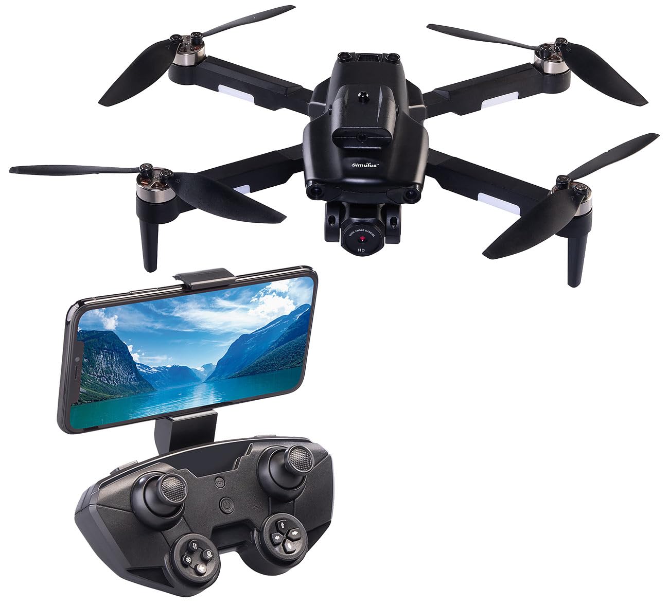 Simulus Quadrocopter: Faltbare RC-WLAN-Drohne mit HD-Kamera und Hindernisvermeidung (Drohne Quadrocopter, Faltbare Quadcopter, LED)