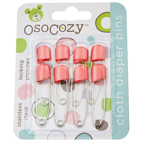 Miniatura 10 de OsoCozy Alfileres de pañales - Blanco- Alfileres de pañales resistentes de acero inoxidable con cierres de bloqueo seguros - Uso para eventos