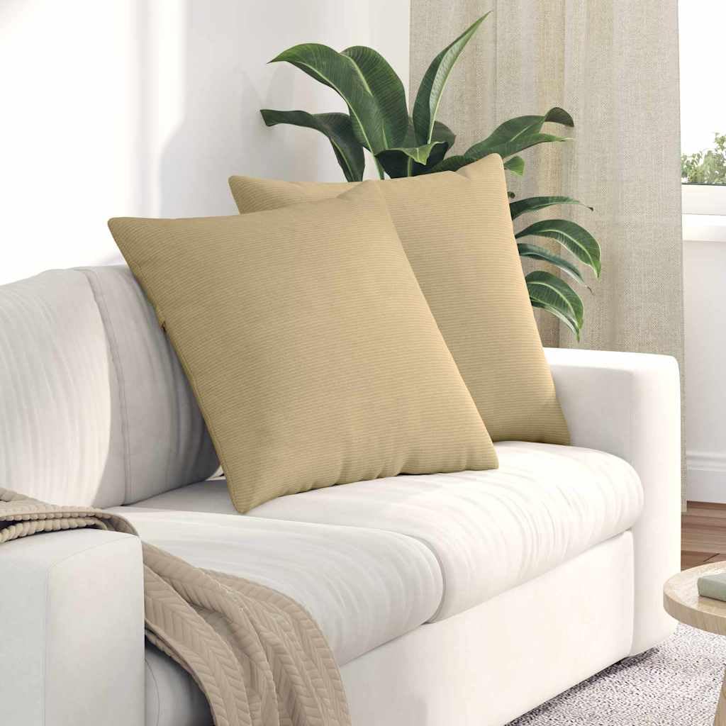 2 cuscini da divano in velluto a coste, 80 x 80 cm, con rivestimento sfoderabile, moderni cuscini decorativi in morbido tessuto a coste, per soggiorno, camera da letto e salotto