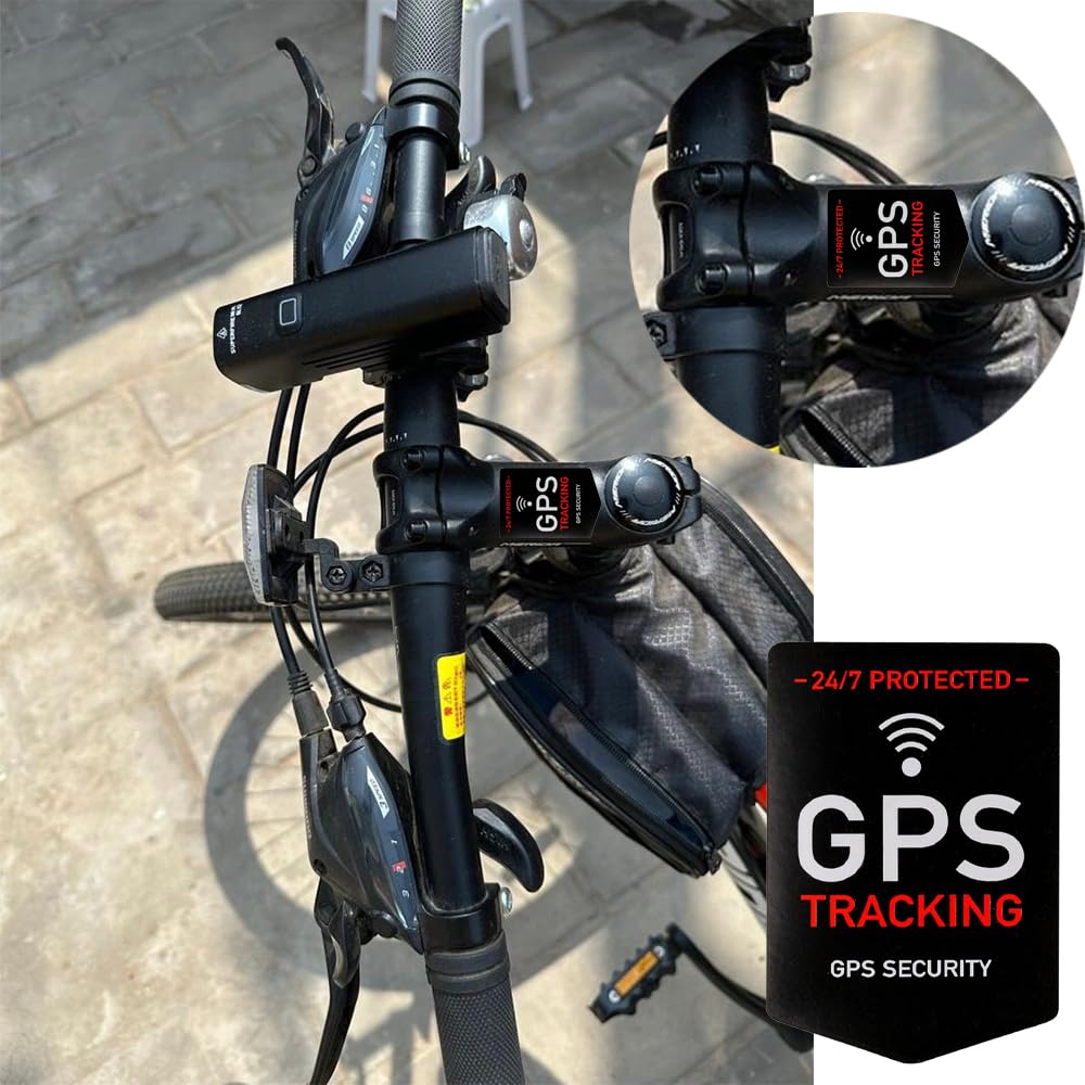 Naklejki zabezpieczające przed kradzieżą roweru, 5 sztuk, premium lokalizator GPS, naklejka ostrzegawcza, naklejka ostrzegawcza do użytku wewnątrz i na zewnątrz, do pojazdów rowerowych, samochodów