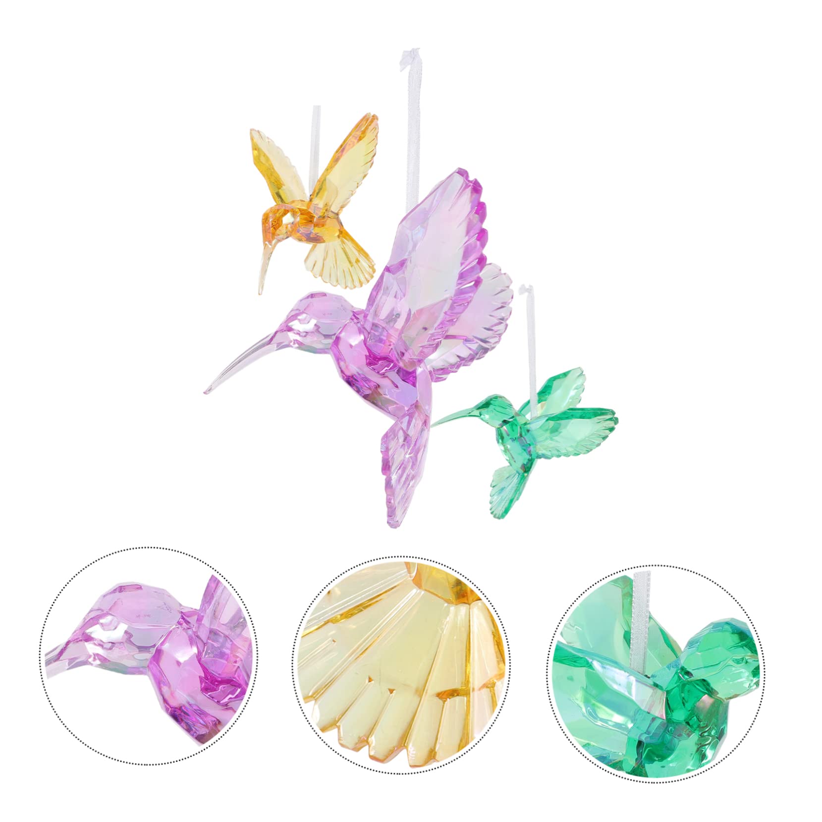 Alipis 9pezzi Ciondolo Acrilico Colibrì Decorativo Pendenti Iridescenti Per Decorazione Di Alberi Di Natale e Wreaths Qualità Premium e Design Elegante