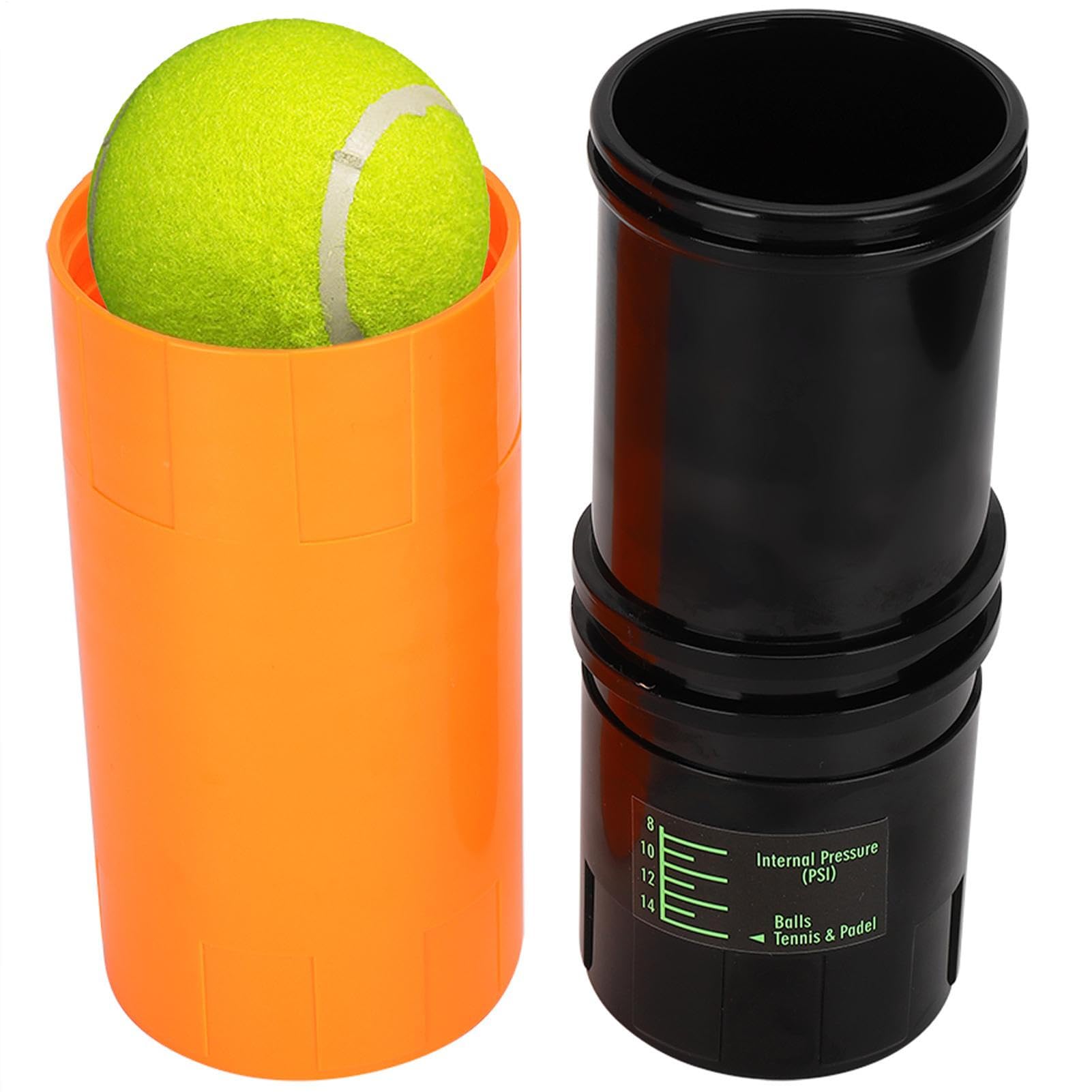 Presurizador de pelotas de tenis para 4 pelotas, bomba integrada, HV alta visibilidad