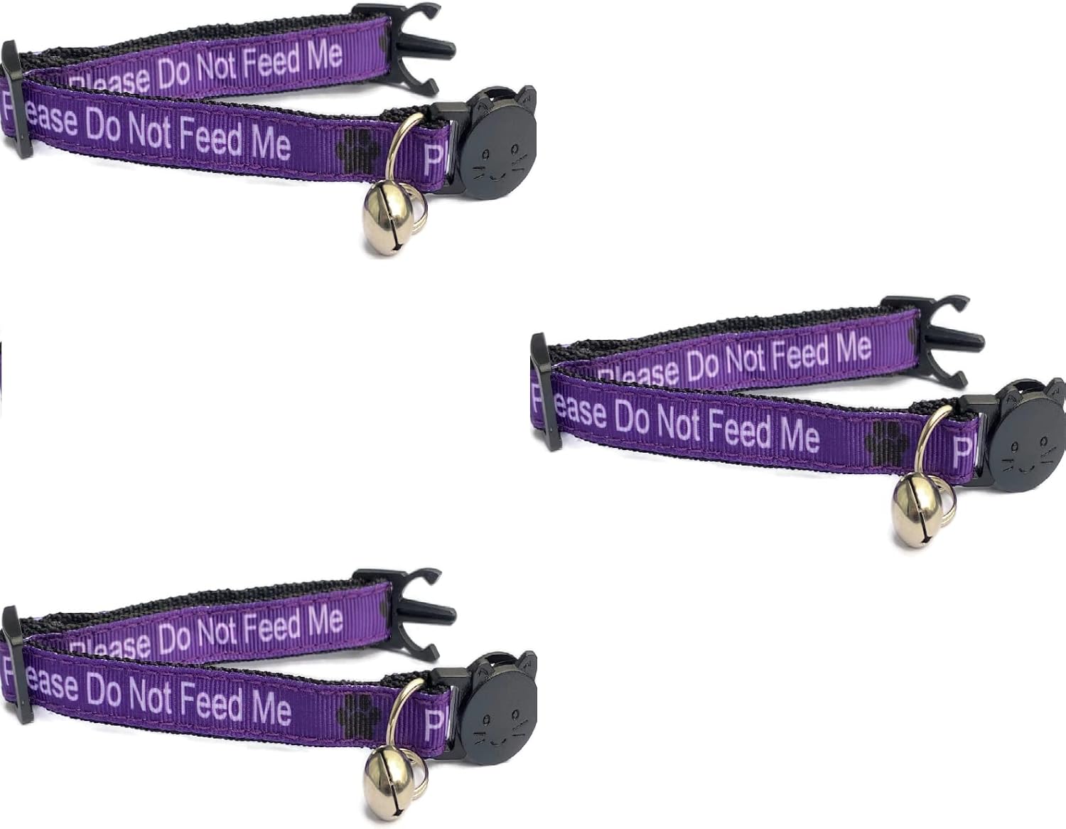 Worded Cat Collars Please Do Not Feed Me / I Am Microchipped Safe