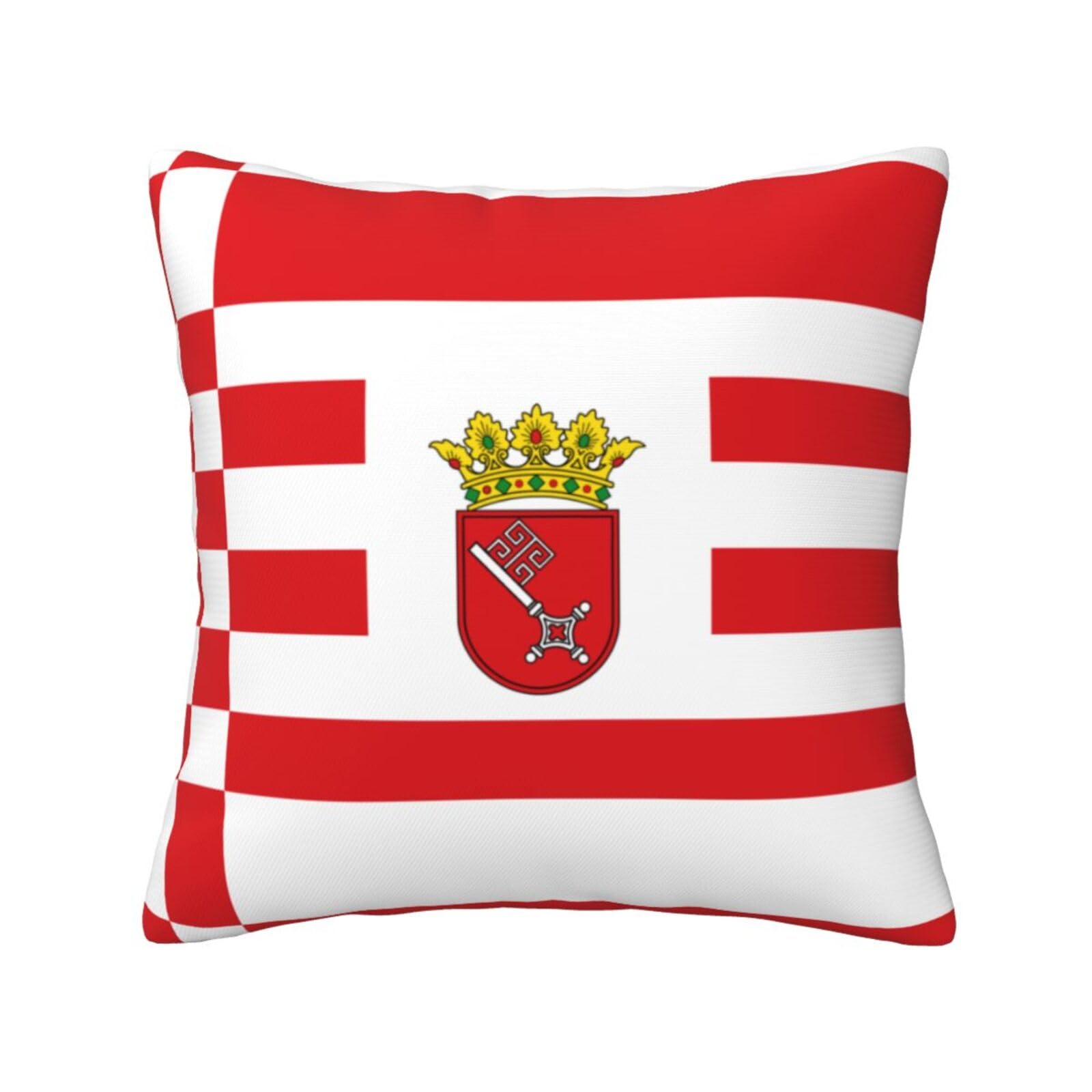 Bremen banner Print Throw Pillow Covers with Hidden Zipper, All Season Square Pillow Covers for Home Decor