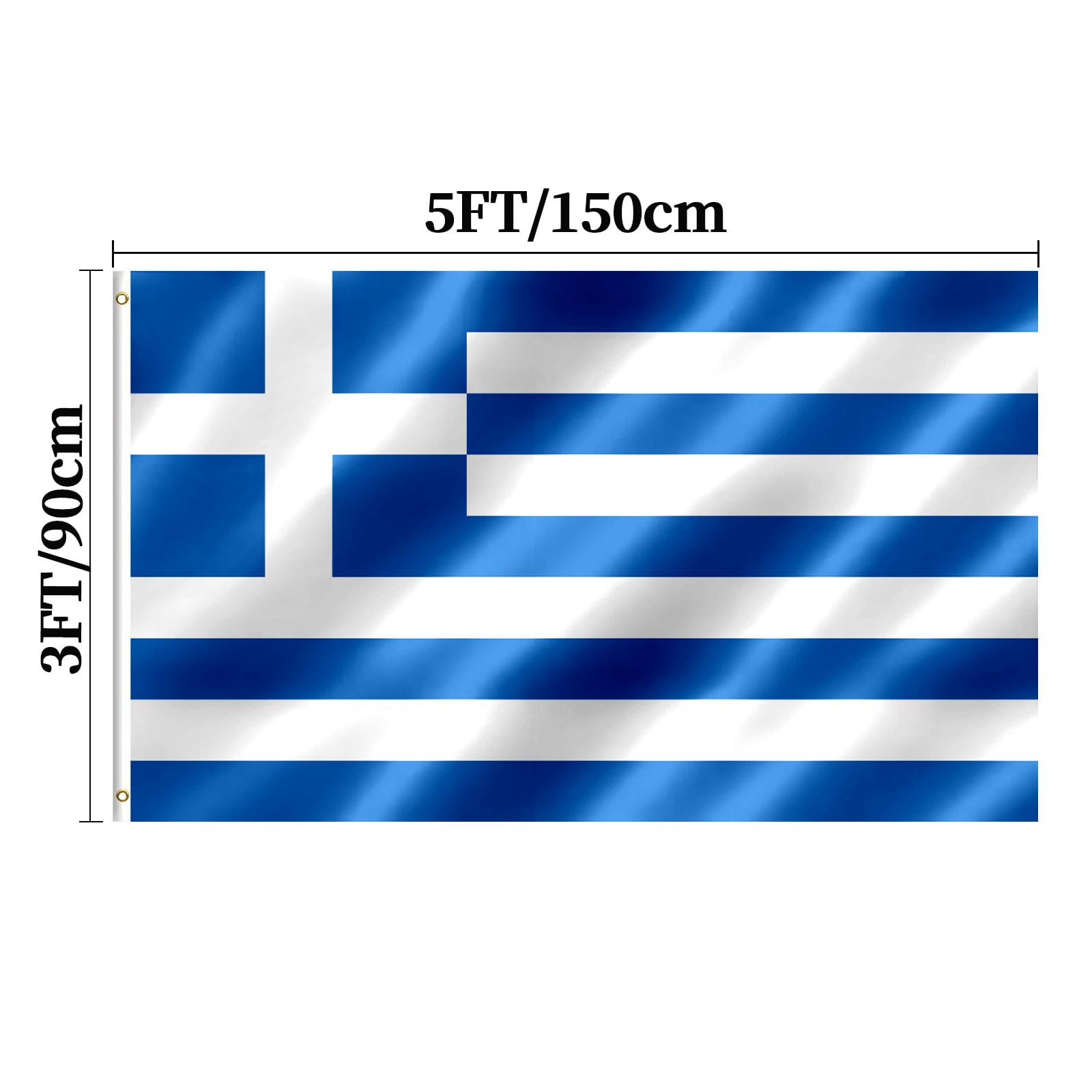 Greek Flag 3x5 FT Greece Flag With Brass Grommets Fade Proof For Outdoor Decor(Greece) - Image 2