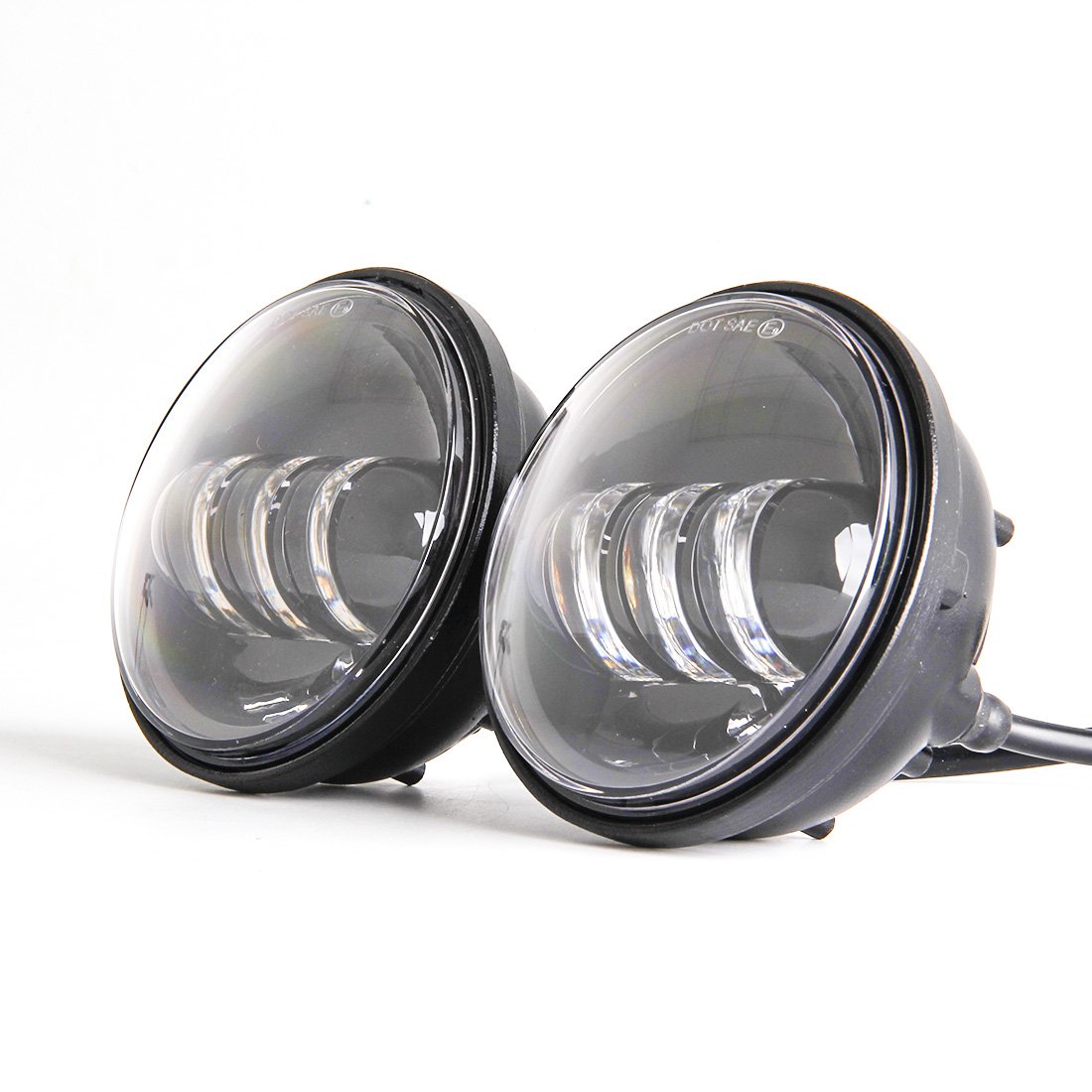 2 pcs Noir 11,4 cm 30 W Noir LED brouillard auxiliaire Phare Moto Passing Fog Light Lampe pour Harley Davidson