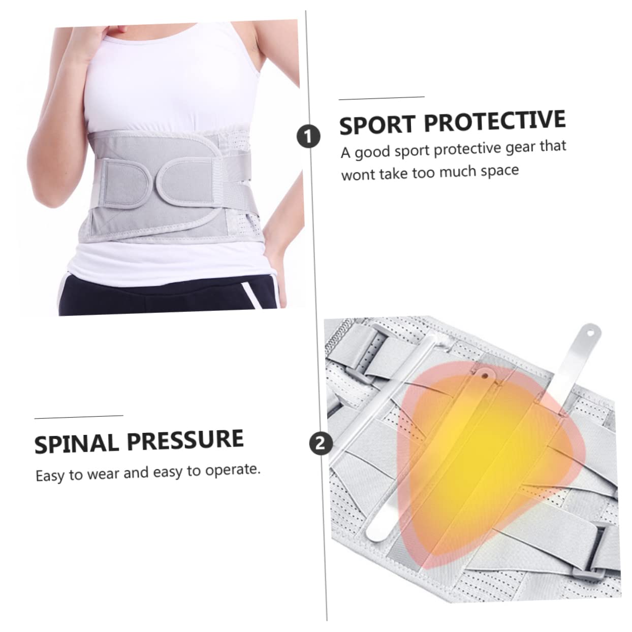 NULYLU Back Brace for Lifting Universal Widen Lumbar Support Waist Support Belt Protective Steels Plate Back Therapy Personal Men's