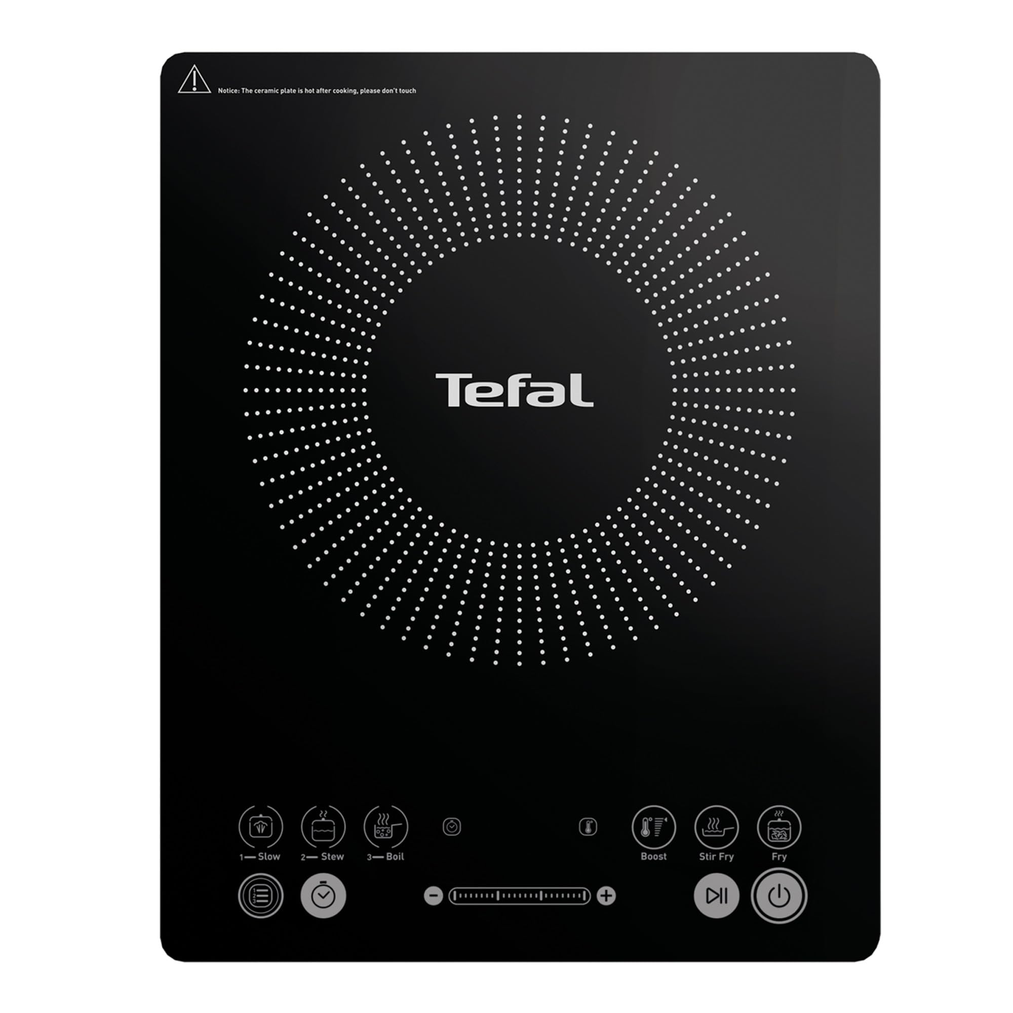 Tefal Plaque induction, Everyday Slim, 45 mm d'épaisseur, 2100 W, Portable, Compact, 6 programmes, 1 mode manuel, Tactile, Nettoyage facile, IH2108E1