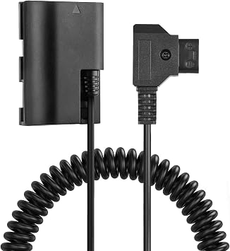 D-TAP to LP-E6NH Dummy Battery, LP-E6 Decoded Power Coiled Cable Compatible With Canon R5, R5 C, R6, R7, R, 5D II/III/IV, 6D, 7D, 60D, 60Da, 70D, 80D, 90D, XC10, XC15, 5DS