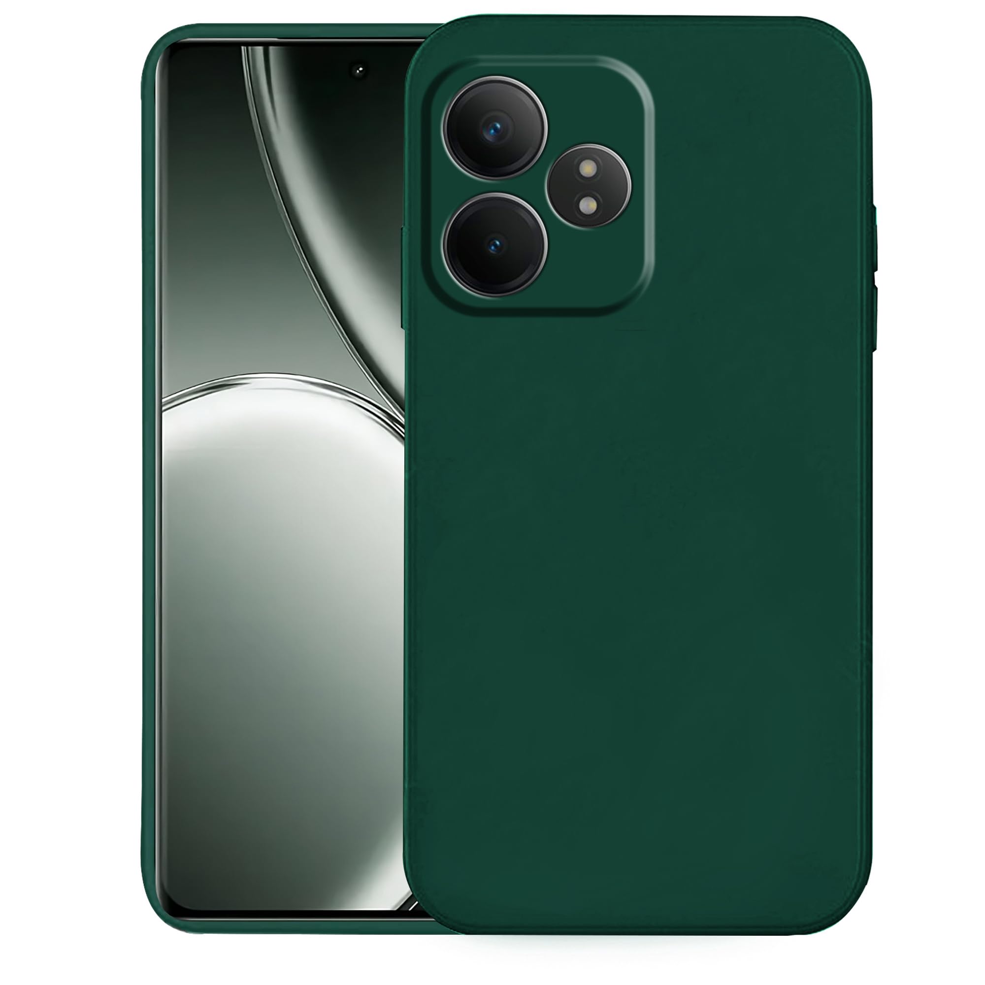 Knotyy Ultra Soft Rubberised Back Cover for Realme GT 6T | Inner Velvet Fabric Lining | Matte Silicone Flexible |Raised Bumps for Camera & Screen Protection Back Case Cover - Green (B0D46ZPSRV) Amazon Price History, Amazon Price Tracker