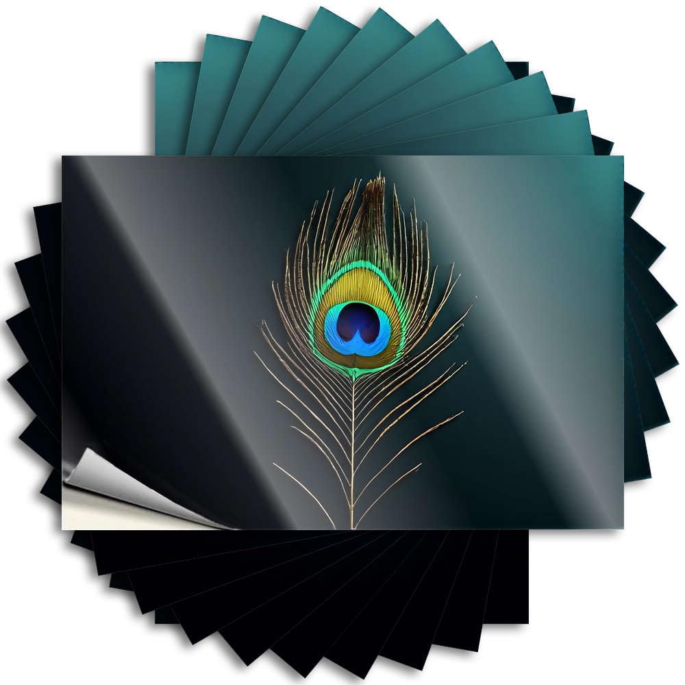 Funny Sticker Cool Room Decorations | Smiley Face Helmet A Vibrant Peacock Feather Against A Dark Background for Man(12X18CM)