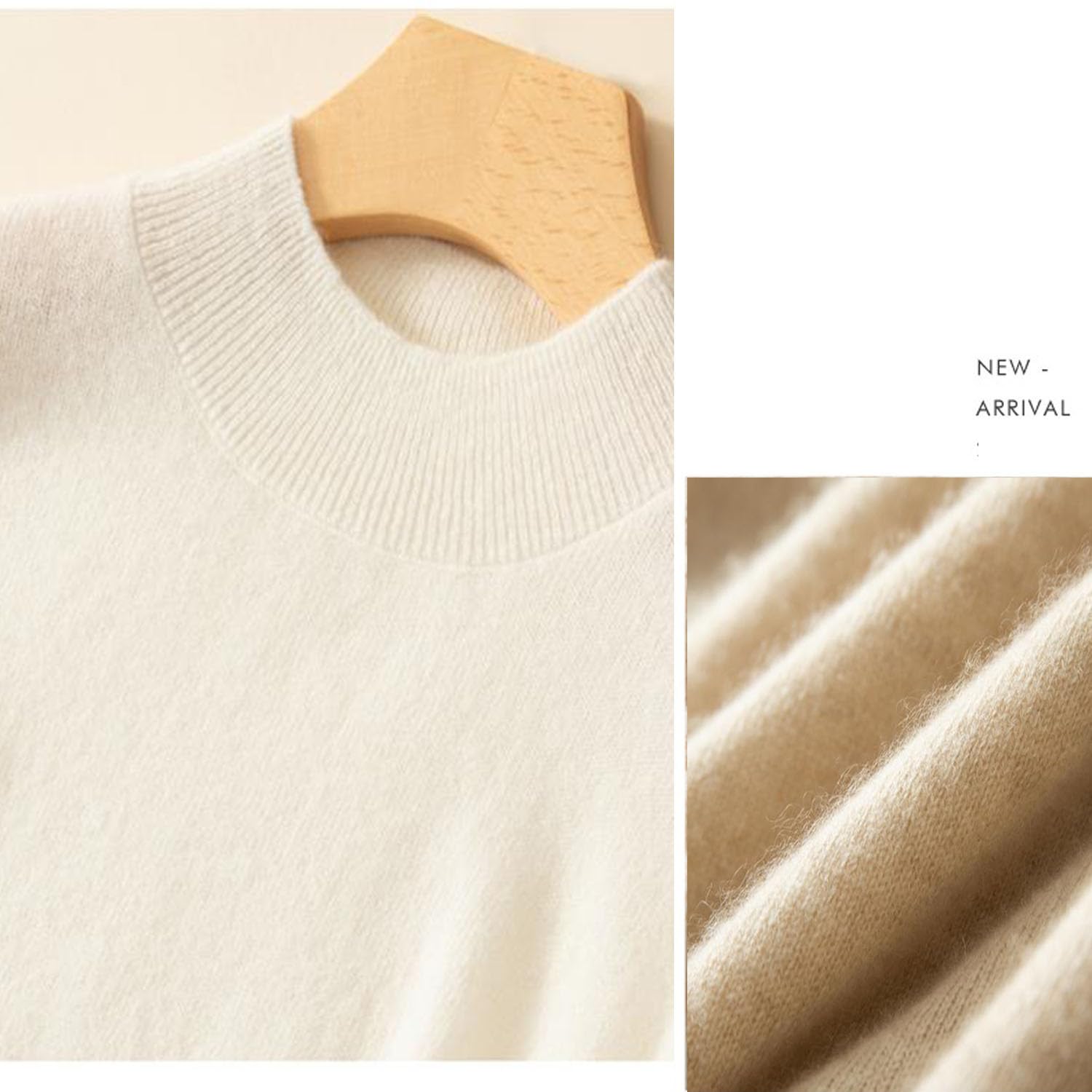 BAWUTZ Sweter kaszmirowy dla kobiet, 100% luźny sweter z golfem, sweter z długim rękawem, sweter z długim rękawem, na jesień i zimę