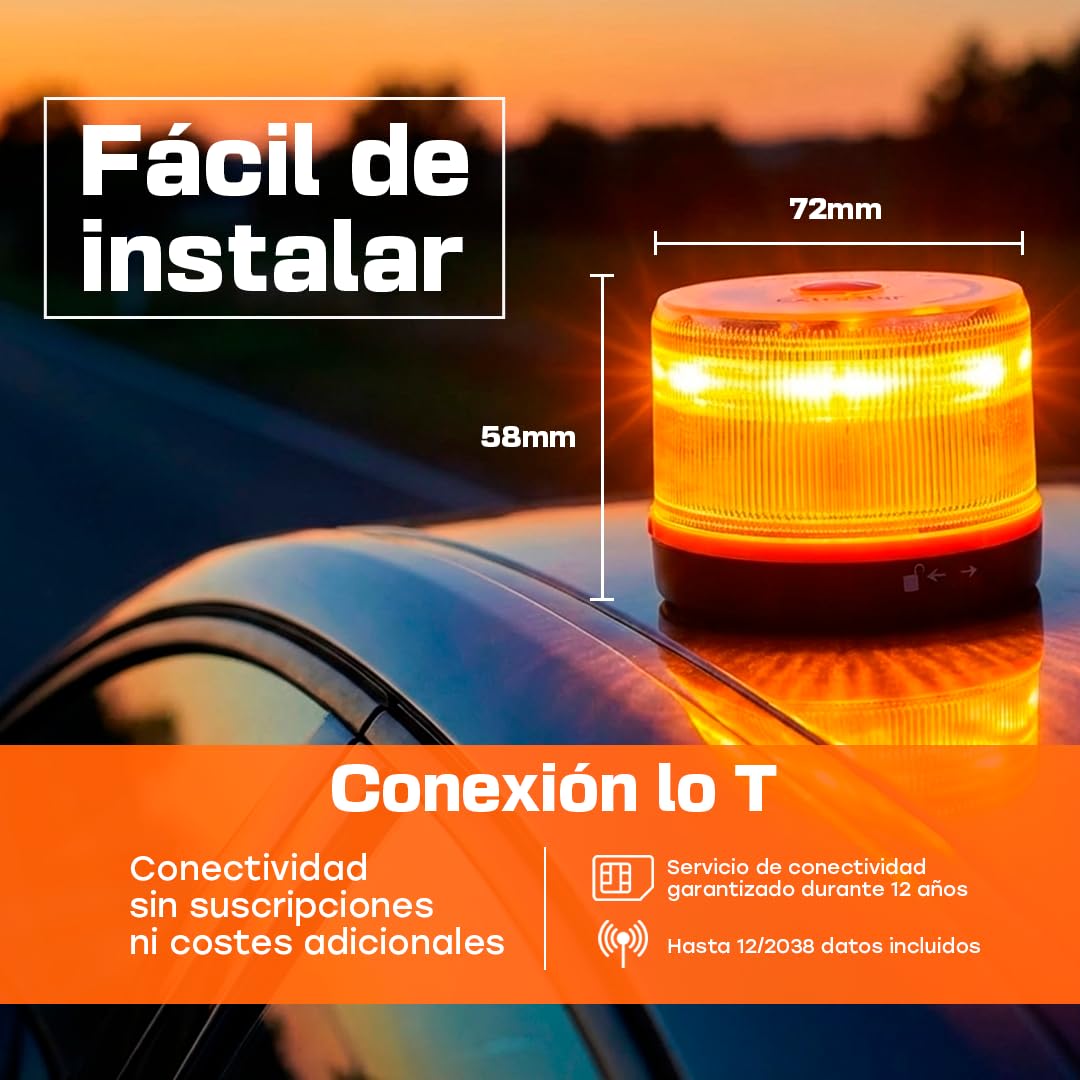WEIDA Baliza V16 Geolocalizable para Coche | Luz de Emergencia Homologada DGT 3.0 | Señalización Vial con Base Magnética | Autonomía hasta 2 Horas | Resistencia IP54 (2 UNIDADES)