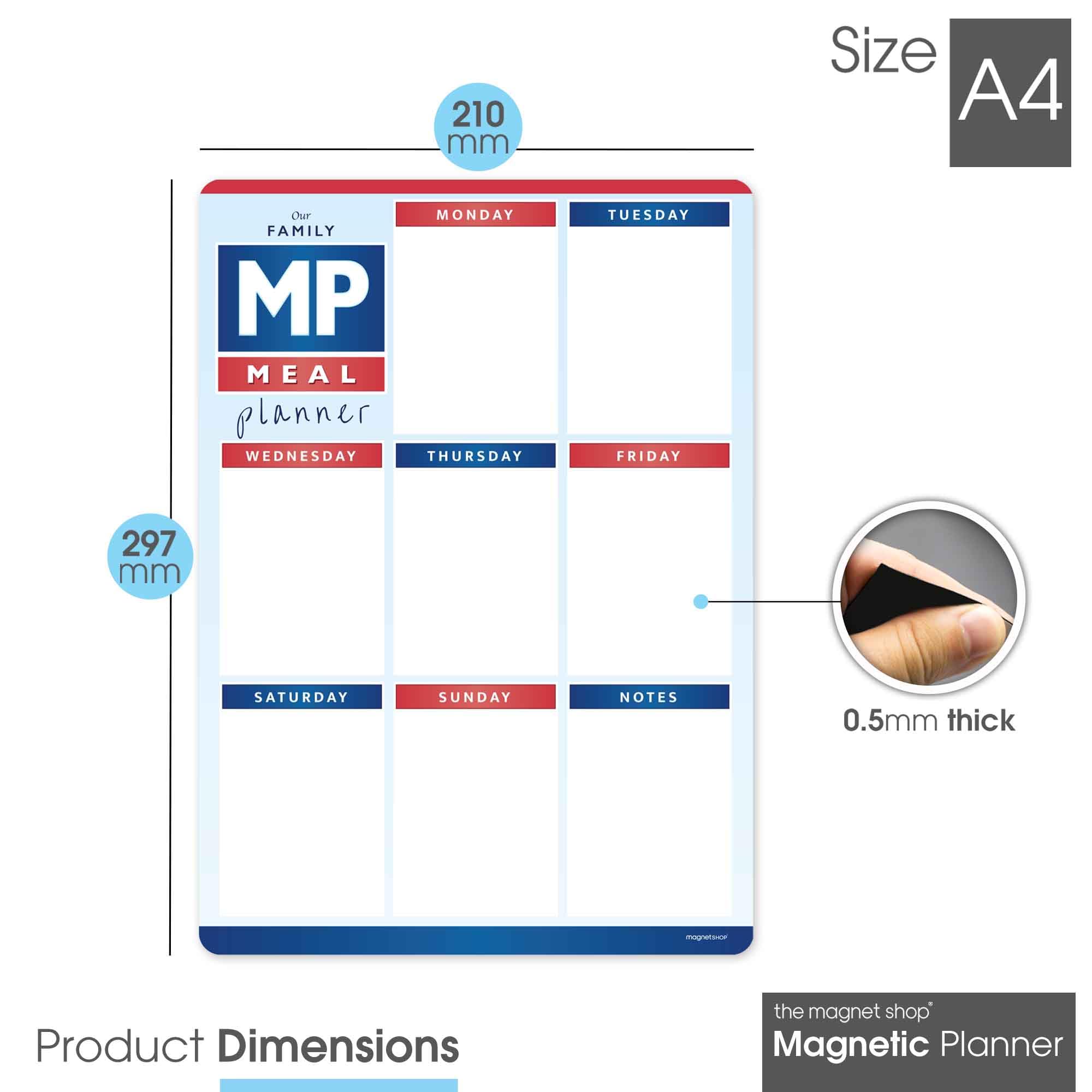 TMS Magnetic Meal Planner for Fridge, Brown - Image 2